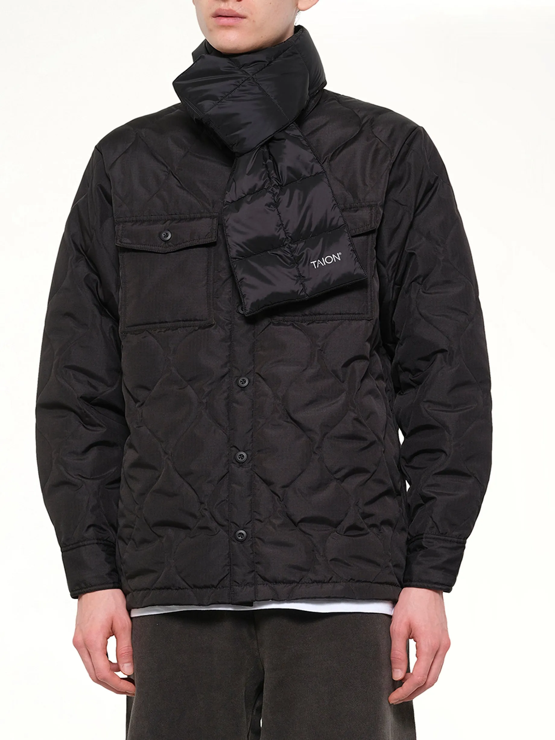Military Reversible Down Scarf in Black sold by MARAIS product image thumbnail 3