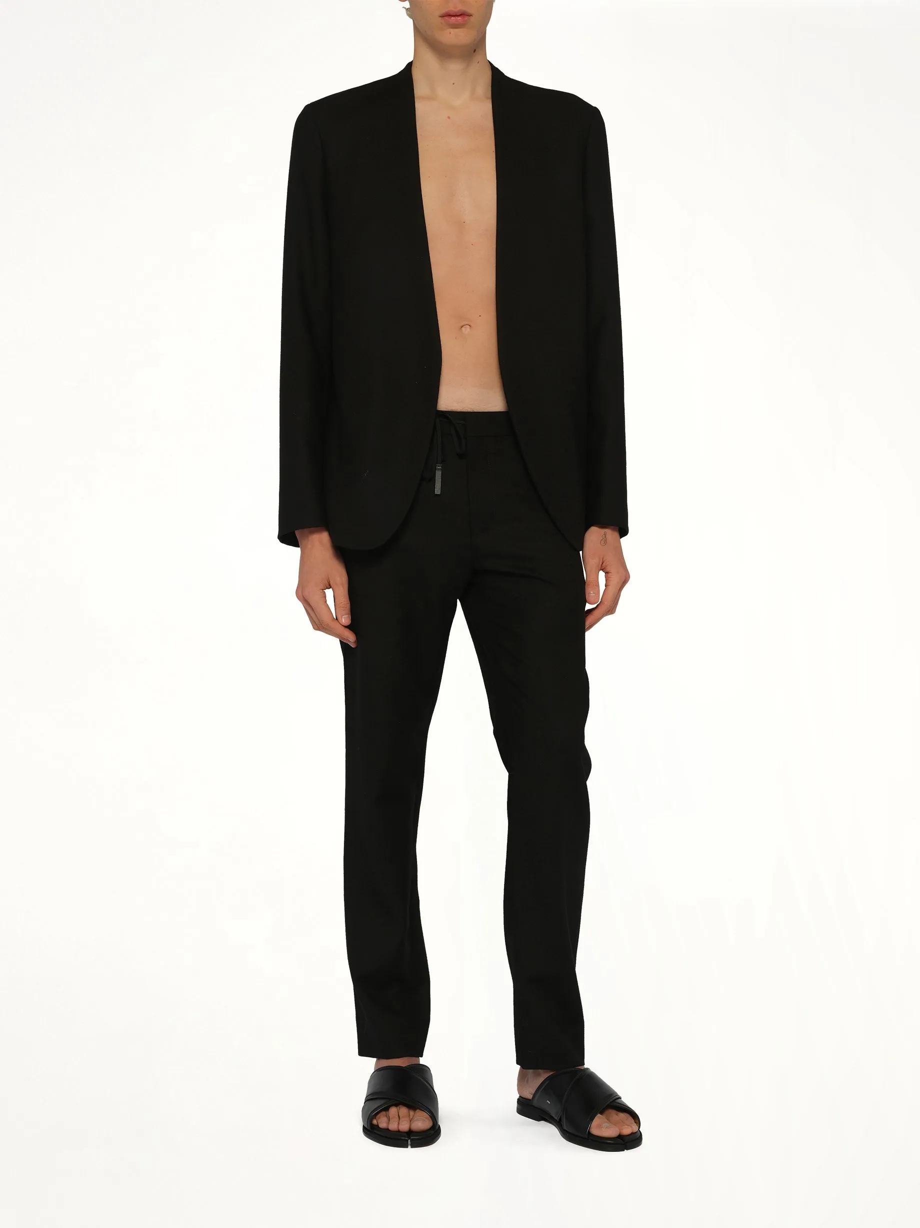 Collarless Jacket in Black sold by MARAIS product image thumbnail 4