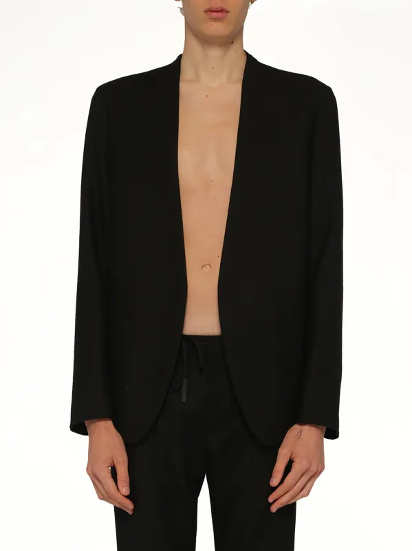 Collarless Jacket in Black made by Maison Margiela