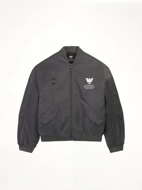 Adidas x WC Satin Bomber in Grey made by Willy Chavarria