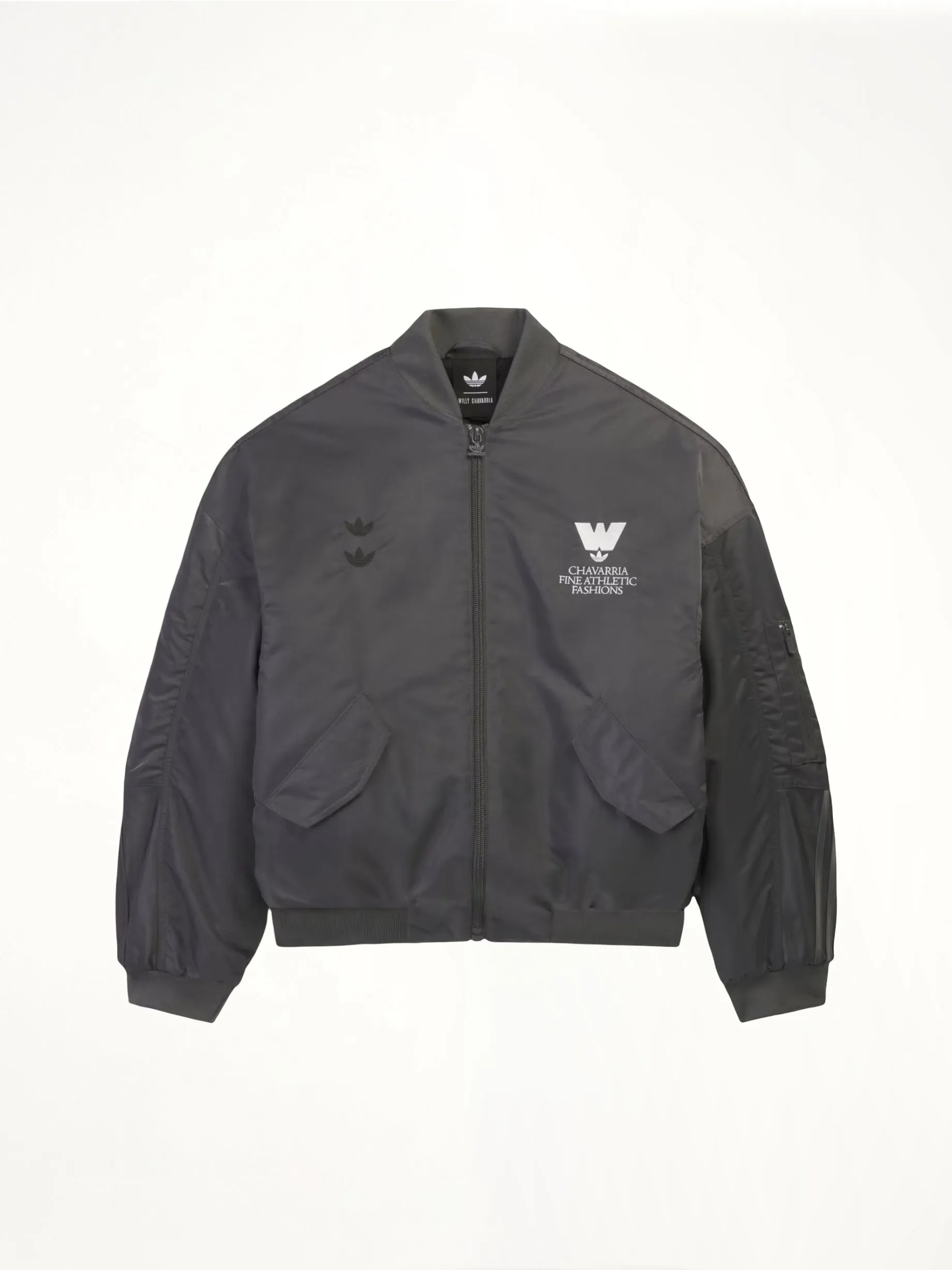 Adidas x WC Satin Bomber in Grey sold by MARAIS
