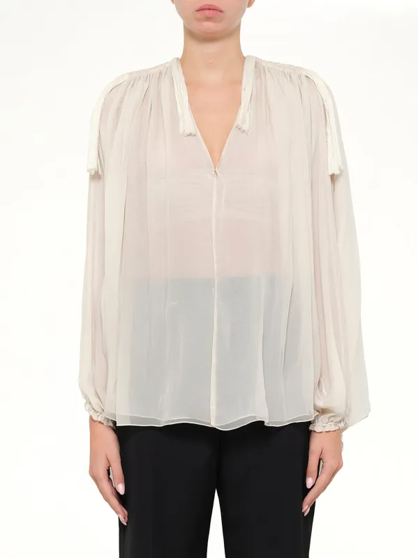 Sheer Lanvin Top in White made by Lanvin