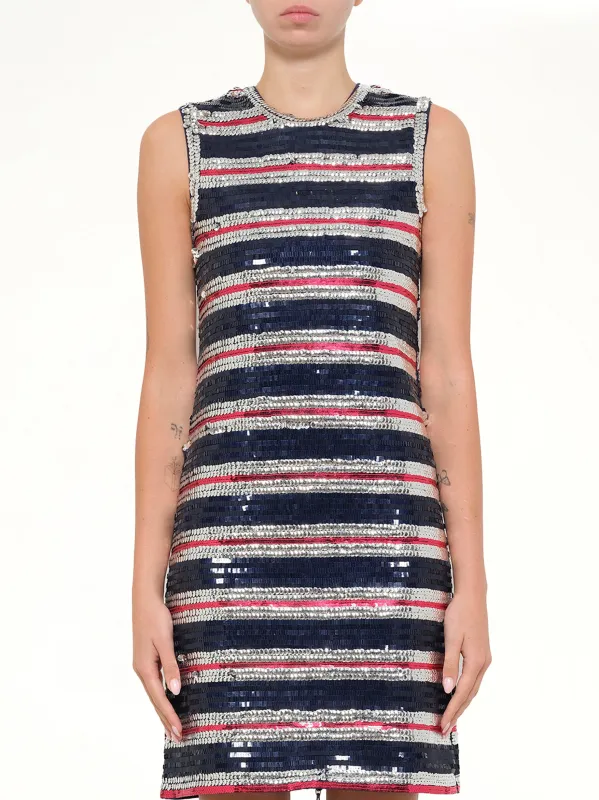 Embellished Long Jersey Dress in Blue made by Lanvin
