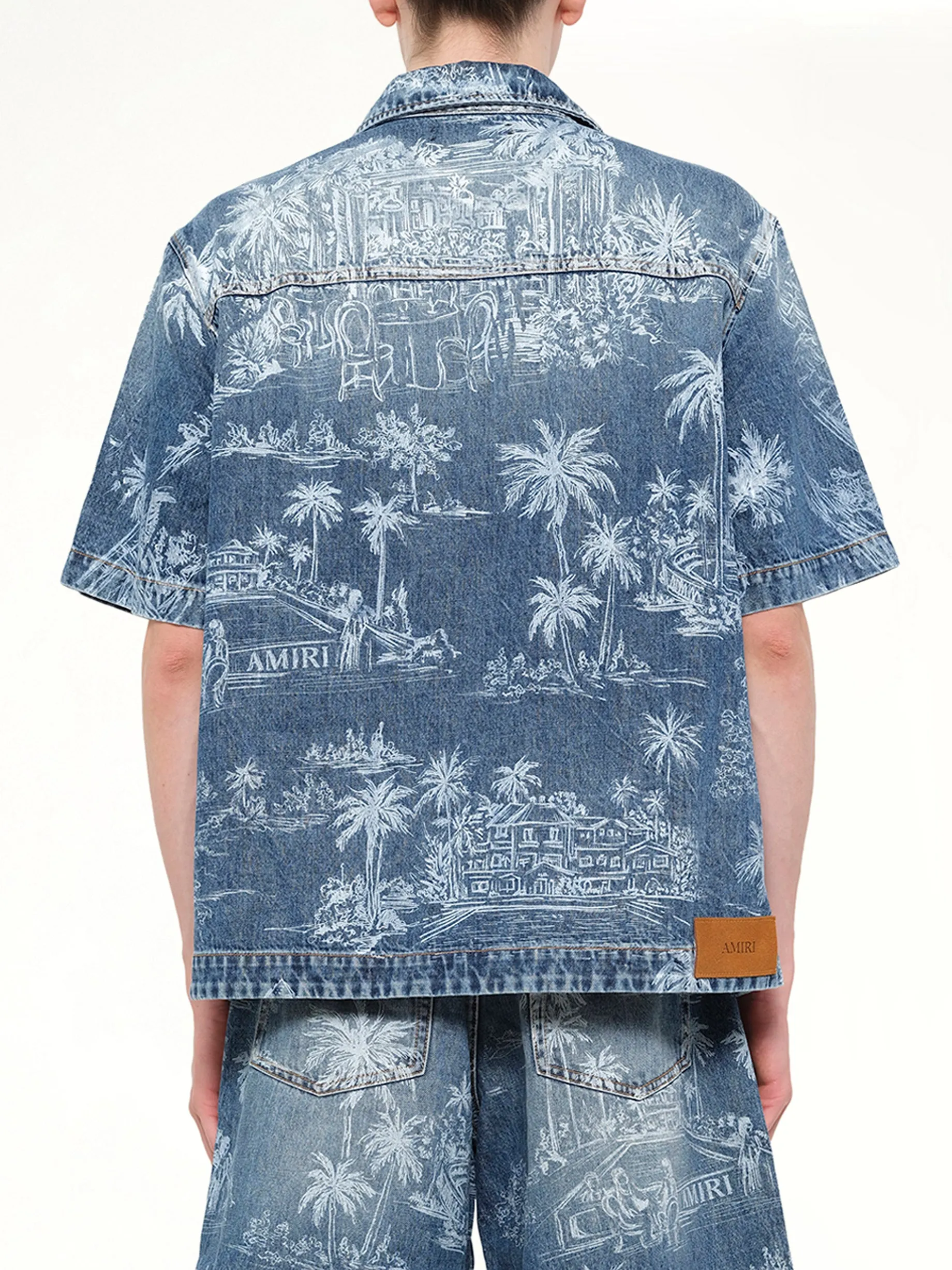 Chateau Palms Denim Shirt in Harbor Indigo sold by MARAIS product image thumbnail 5