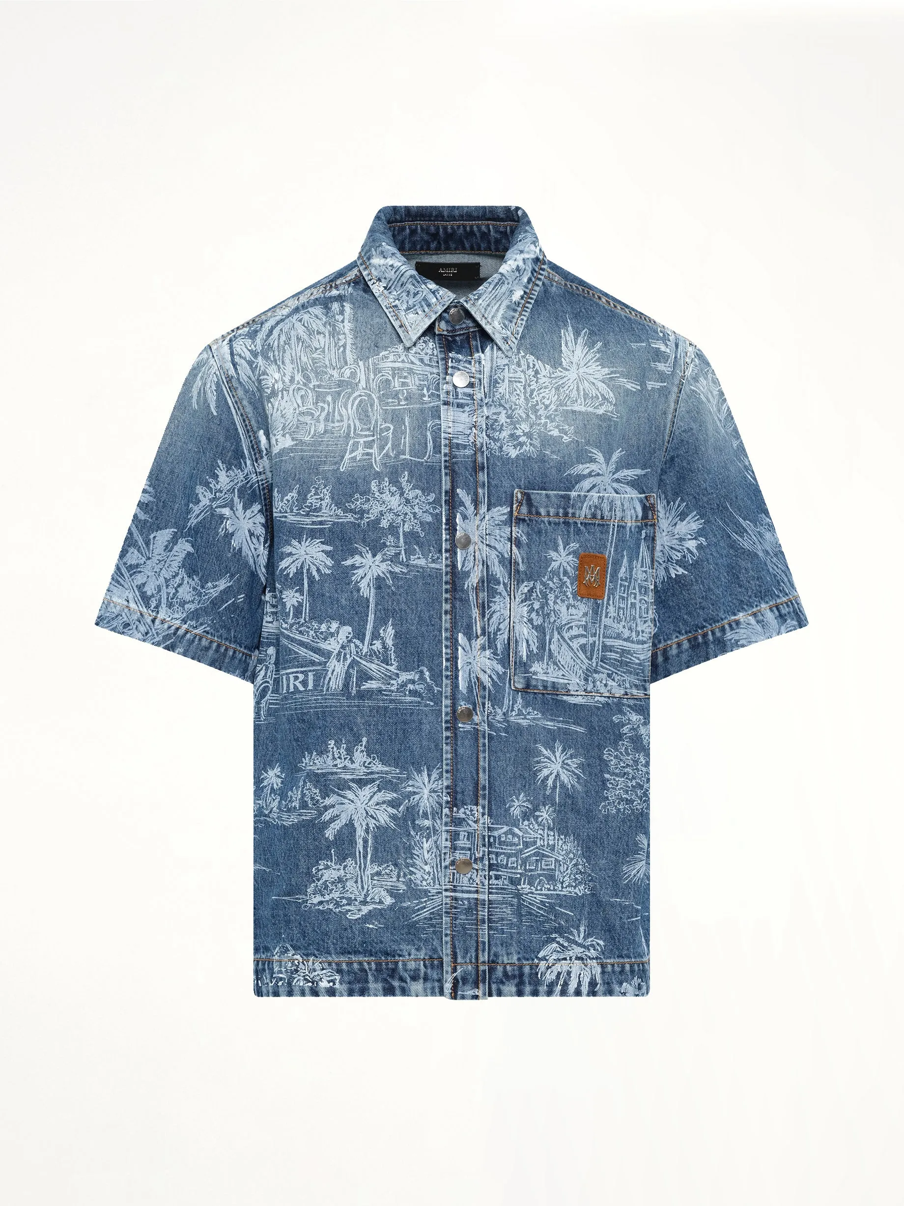 Chateau Palms Denim Shirt in Harbor Indigo sold by MARAIS product image thumbnail 2