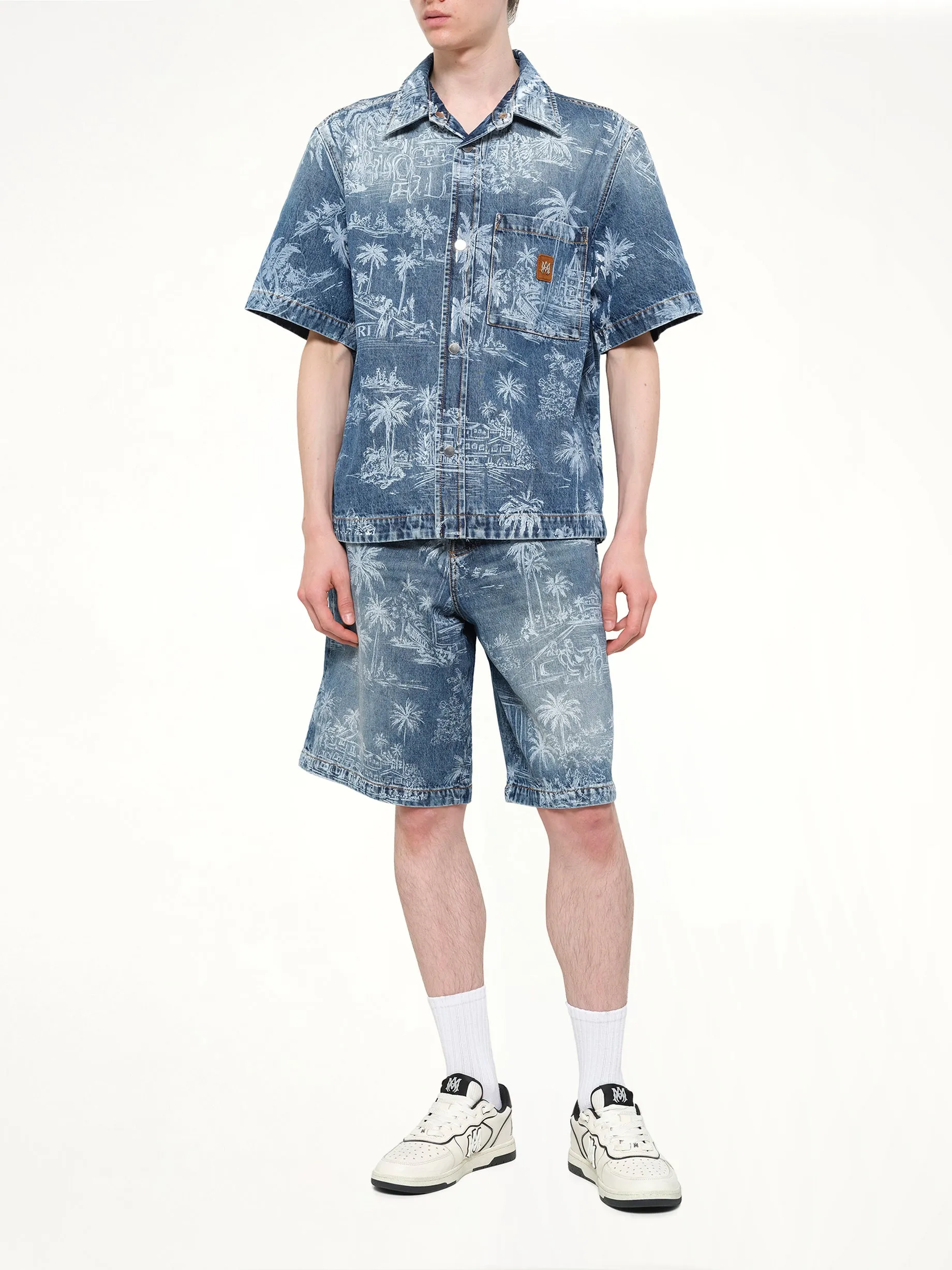 Chateau Palms Denim Shirt in Harbor Indigo sold by MARAIS product image thumbnail 4
