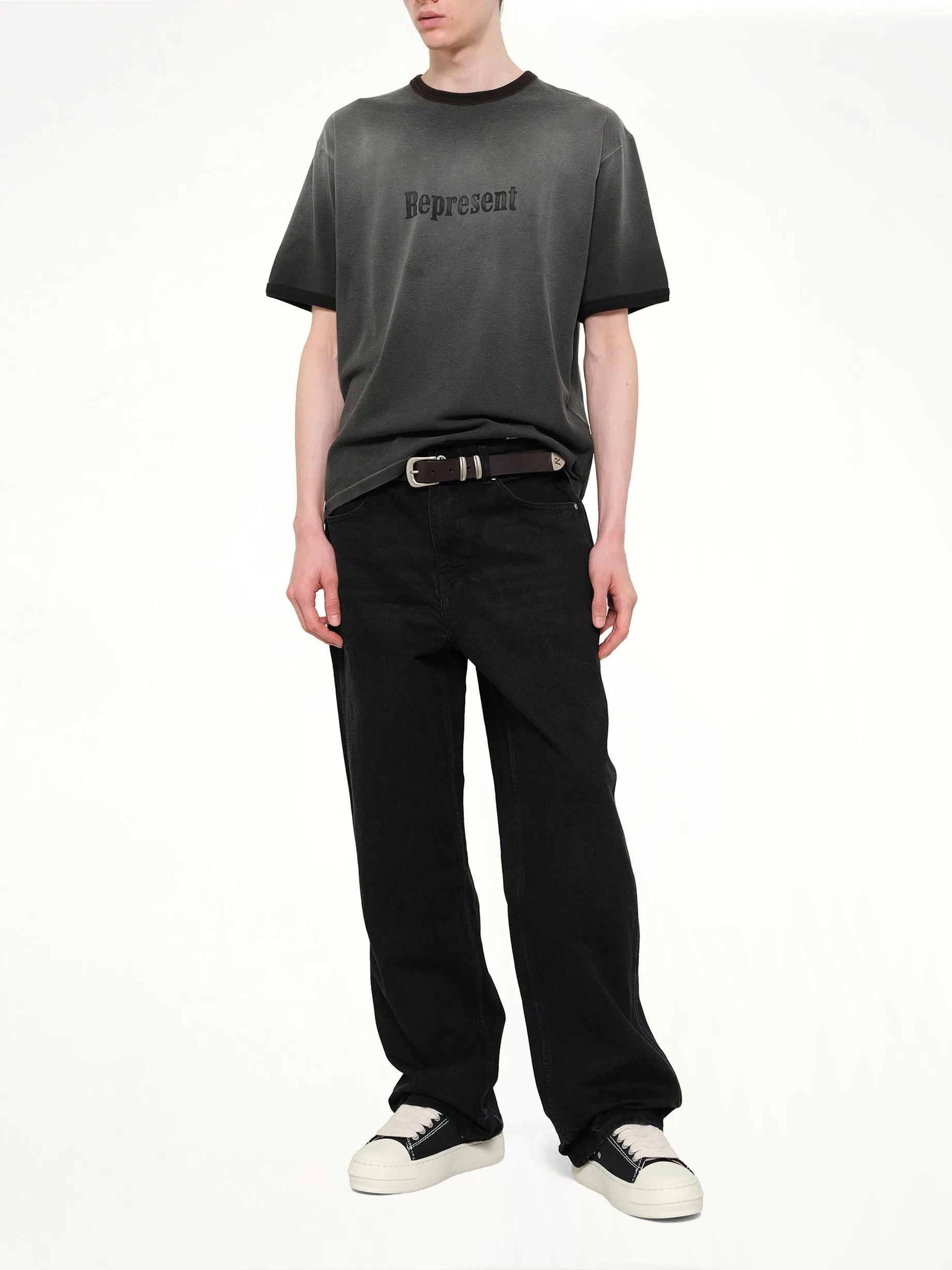 Represent Ringer T-Shirt in Stained Black sold by MARAIS product image thumbnail 4