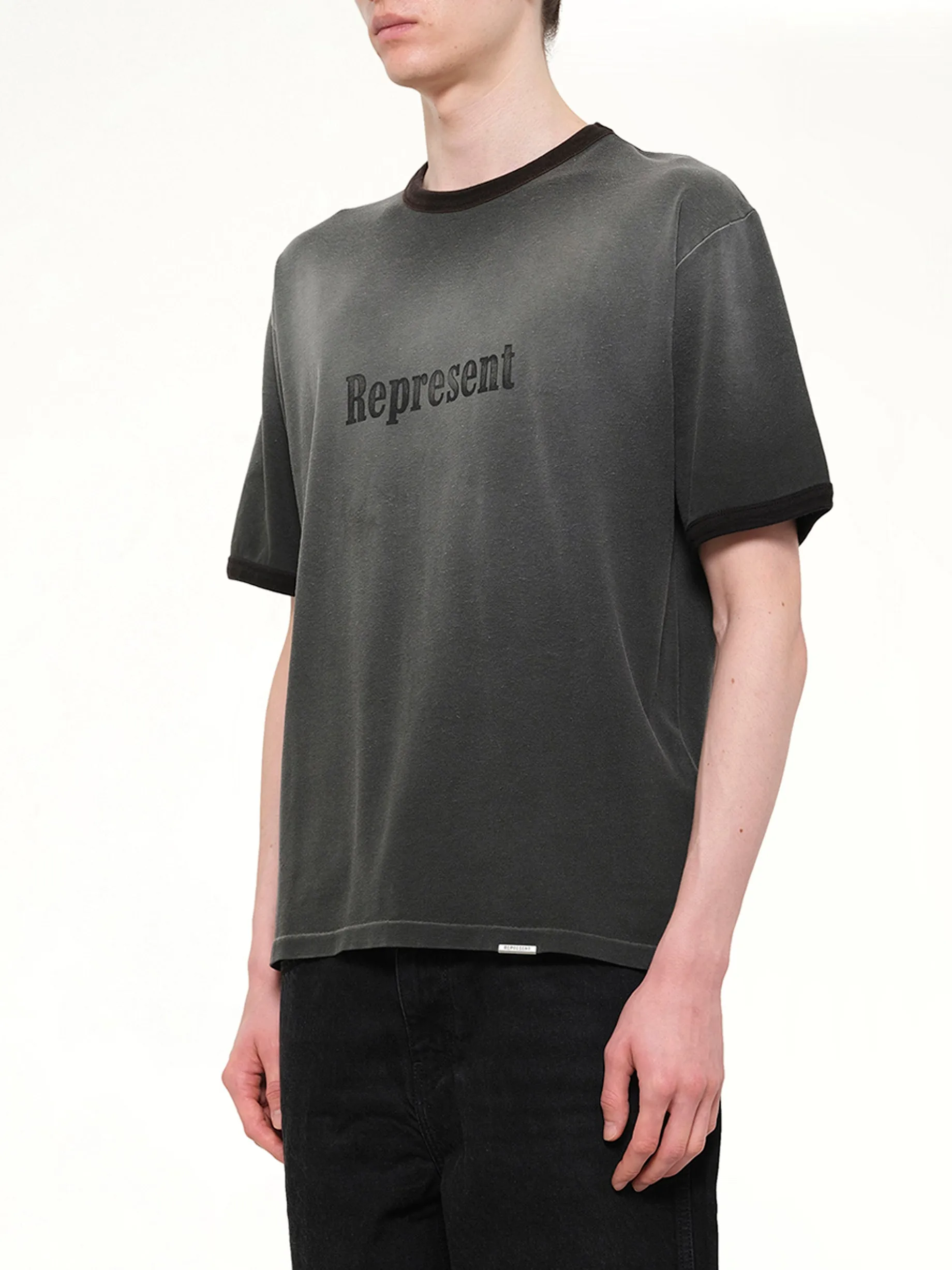 Represent Ringer T-Shirt in Stained Black sold by MARAIS product image thumbnail 3