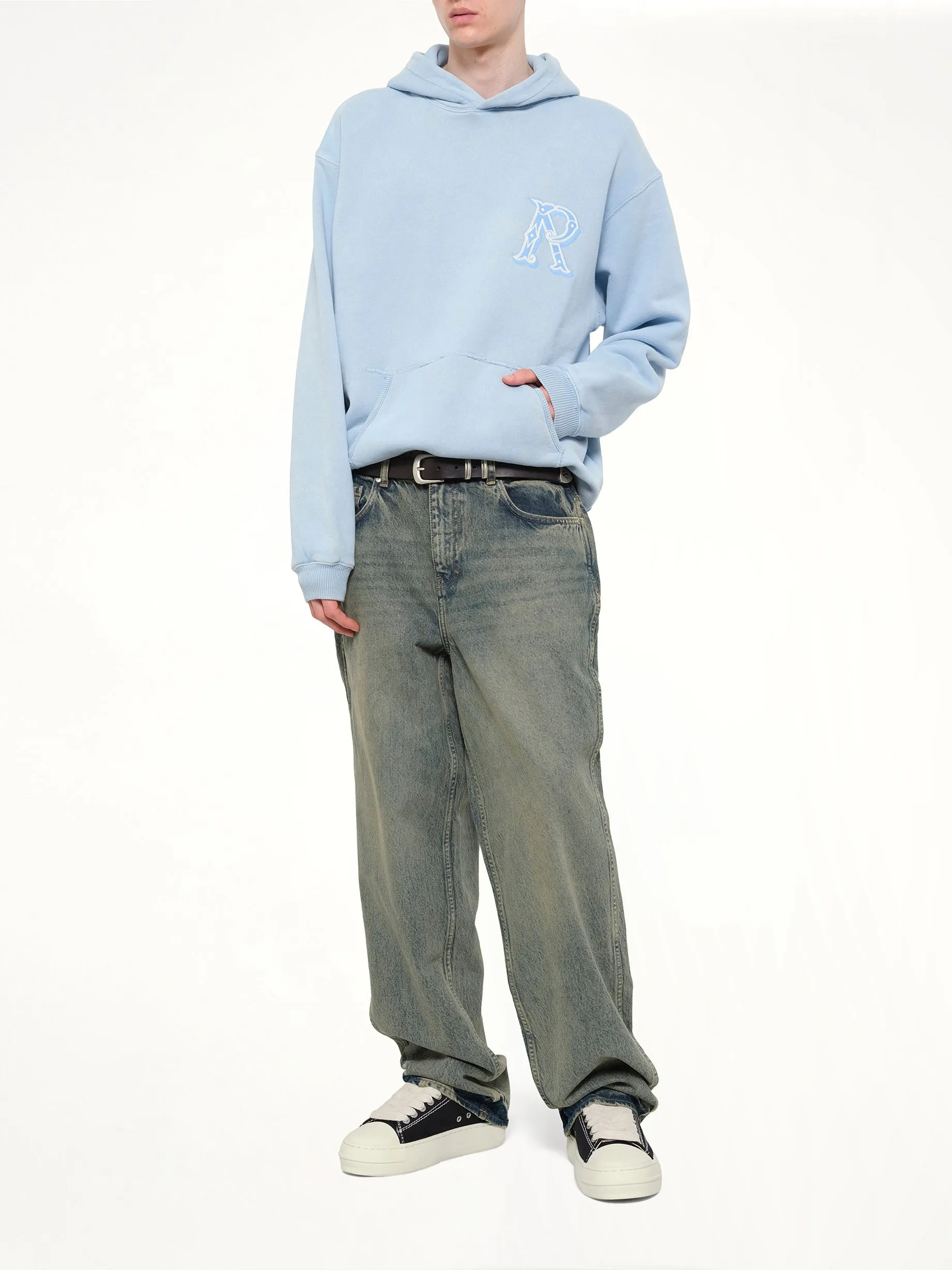 Western Initial Hoodie in Mountain Bluebird sold by MARAIS product image thumbnail 4