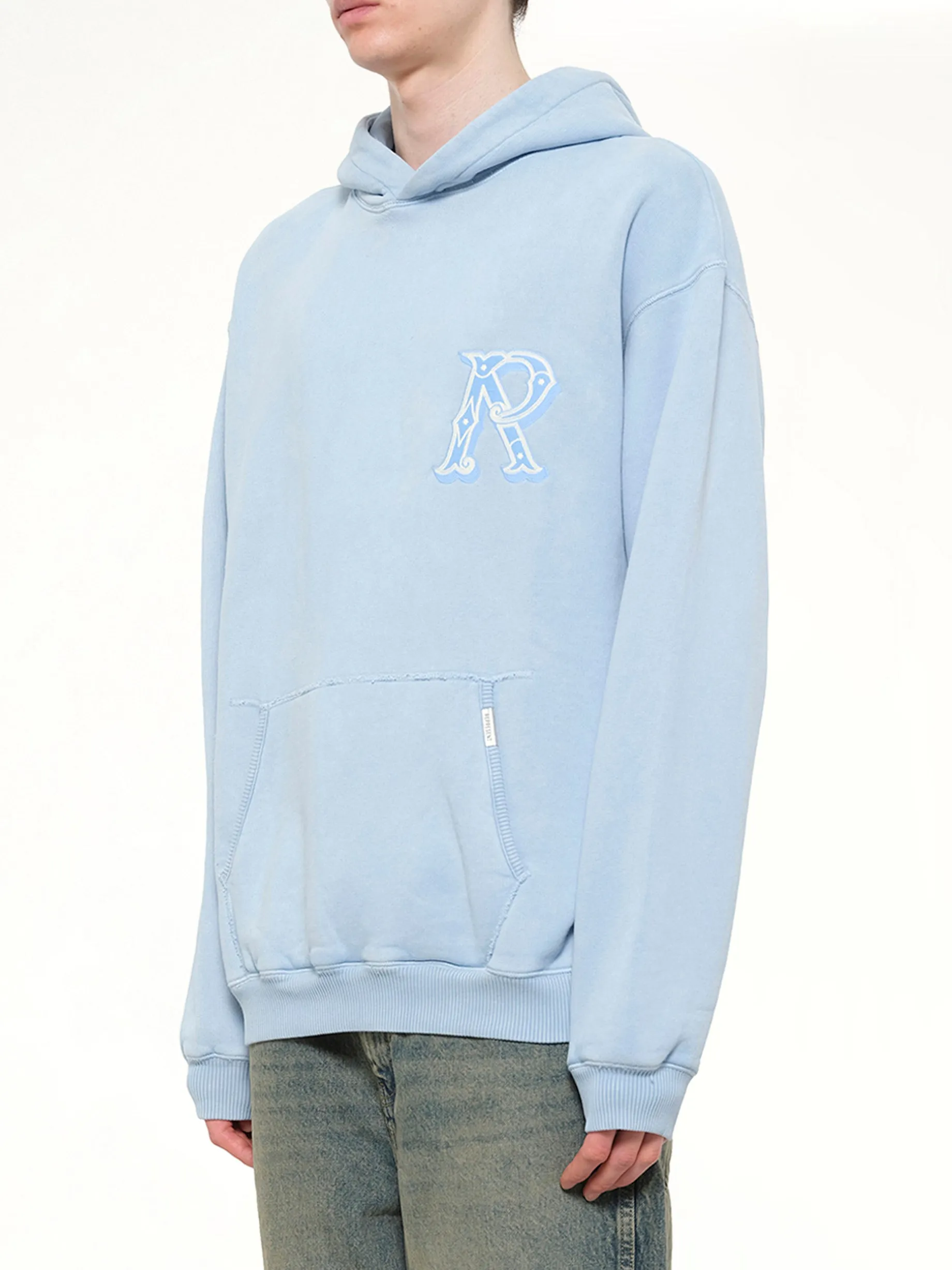 Western Initial Hoodie in Mountain Bluebird sold by MARAIS product image thumbnail 3