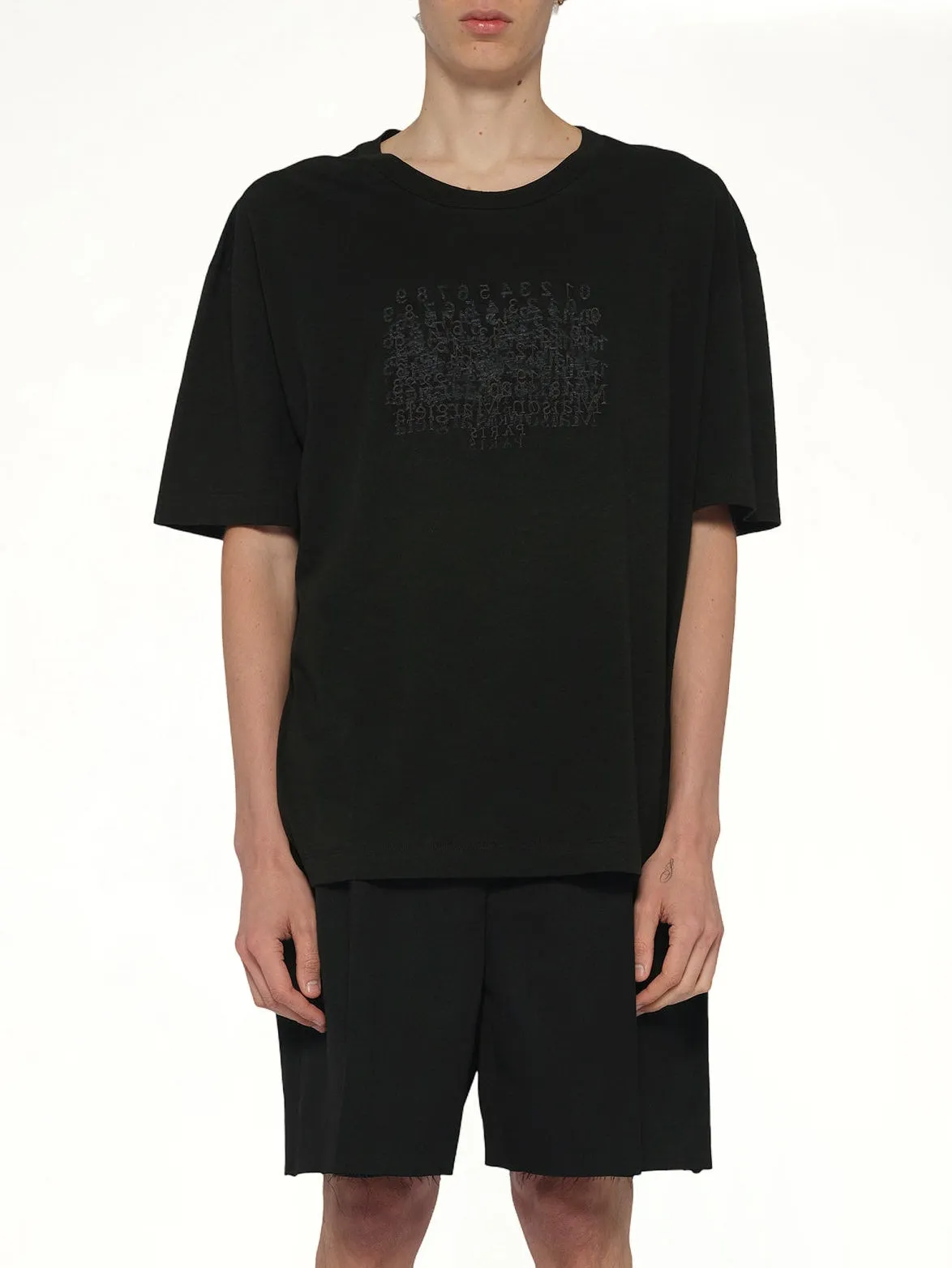 Slubby Logo T-Shirt in Washed Black sold by MARAIS
