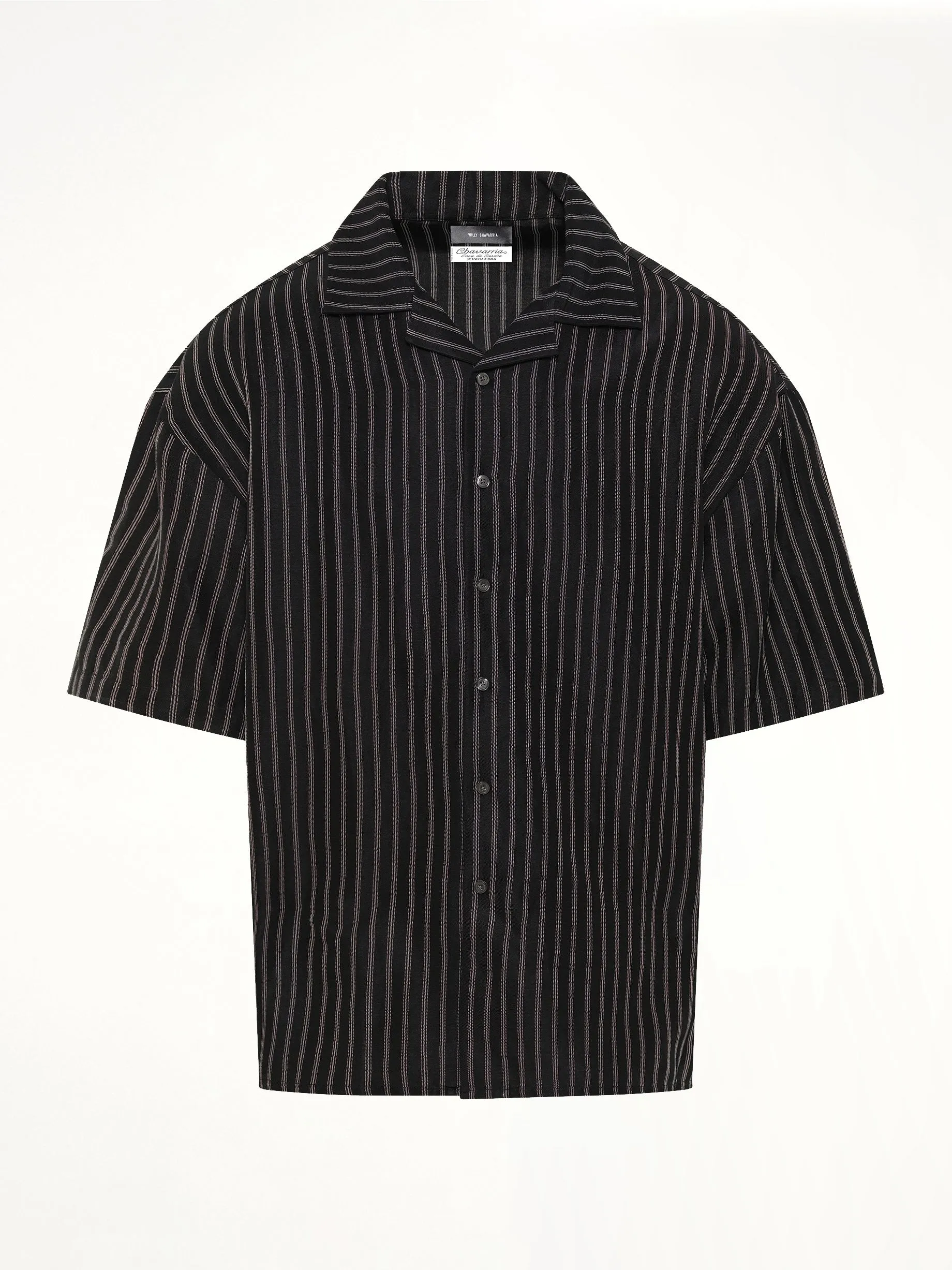 Camp Collar SS Shirt in Black/White Stripe sold by MARAIS product image thumbnail 2