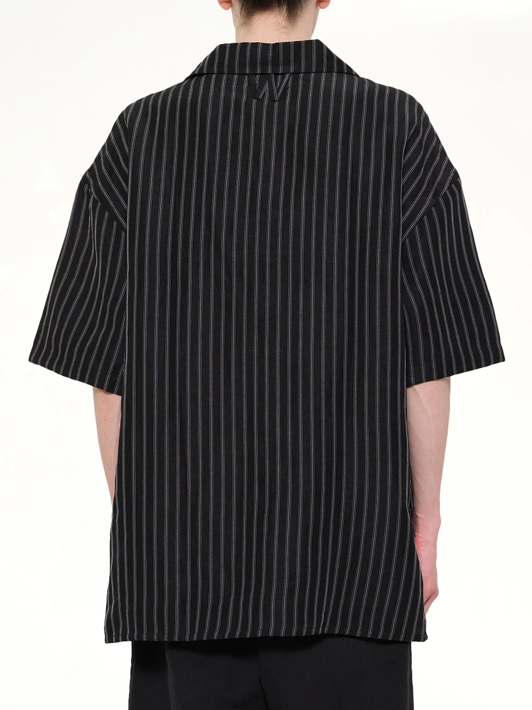 Camp Collar SS Shirt in Black/White Stripe sold by MARAIS product image thumbnail 5