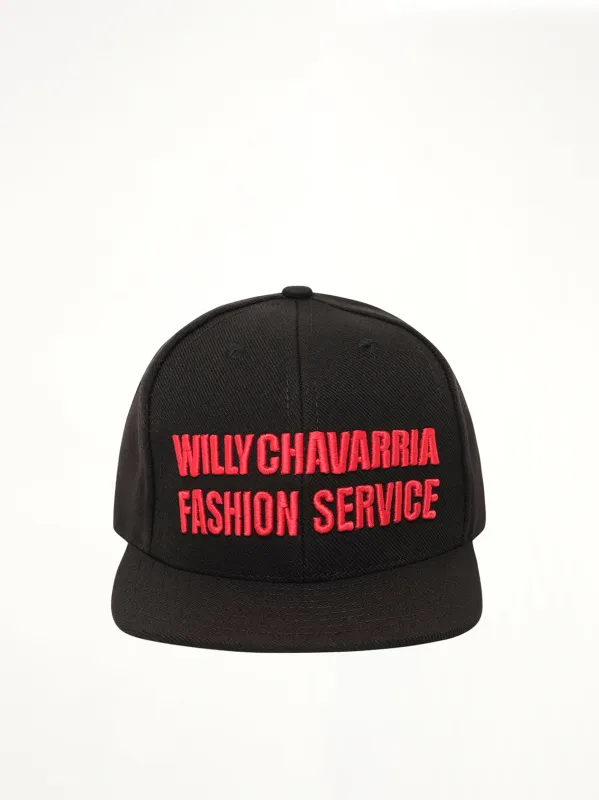 Chavarria Fashion Service Cap in Black made by Willy Chavarria
