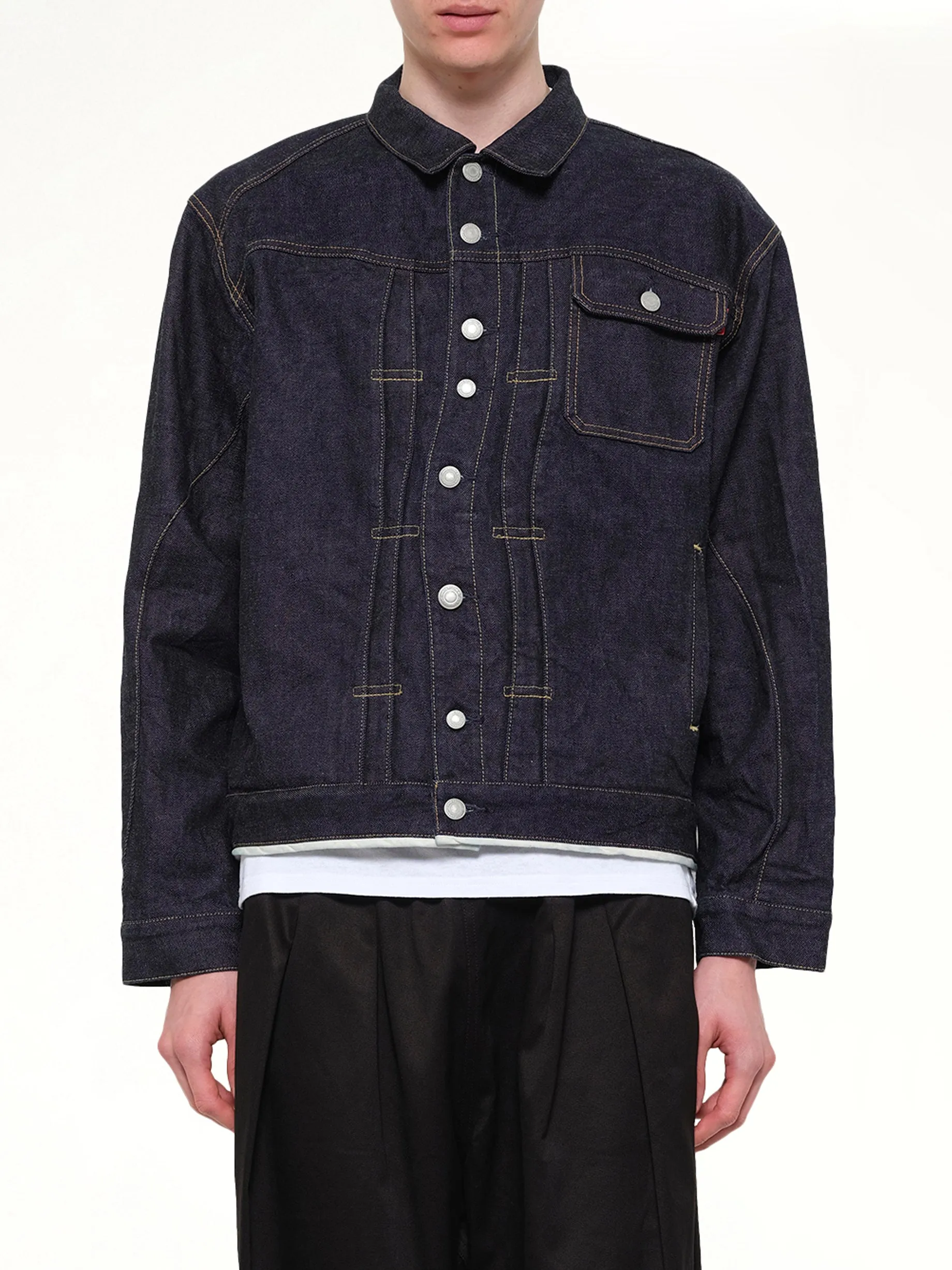 Denim Blouson in Indigo sold by MARAIS