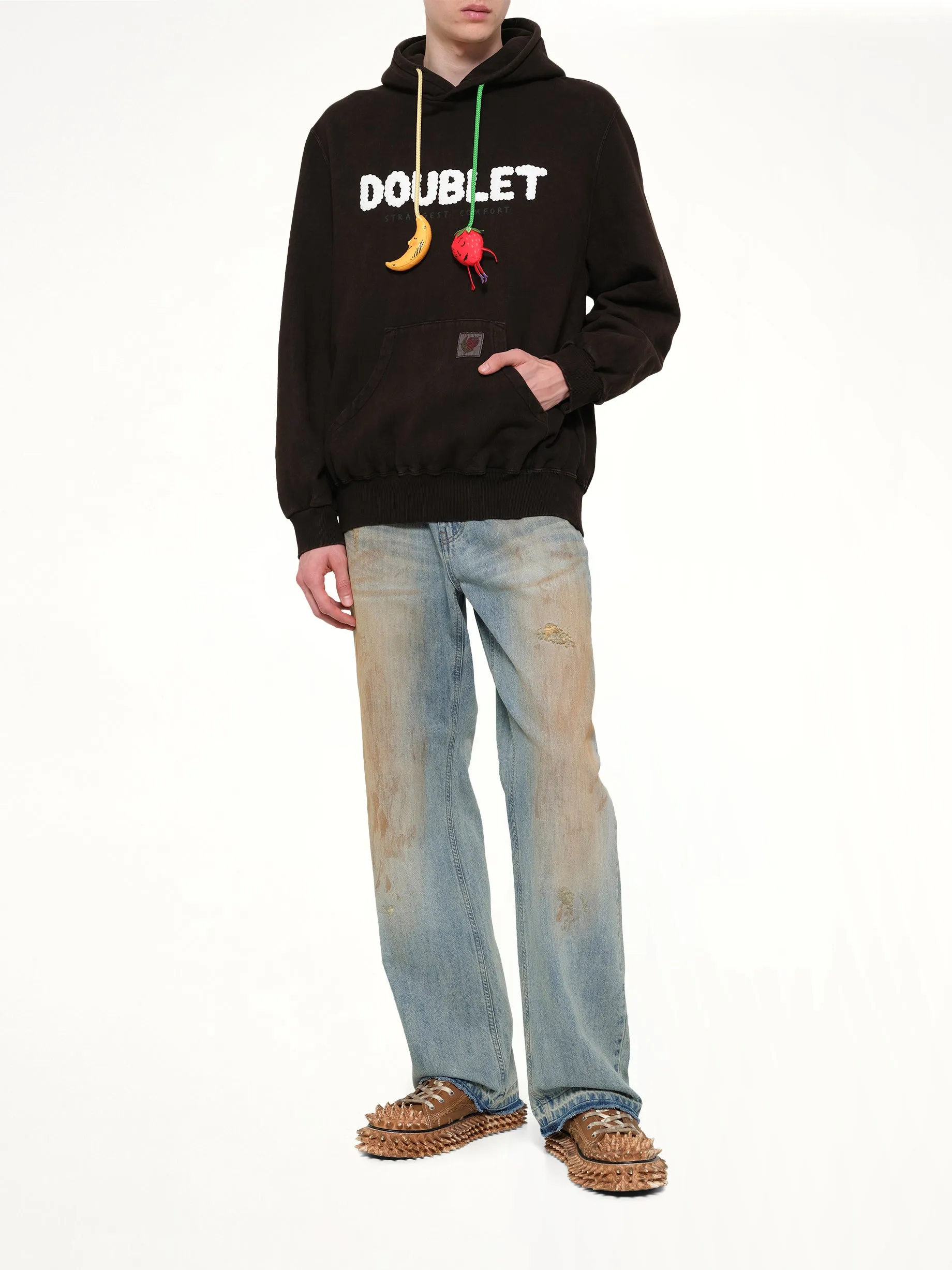 Mud-Dyed Hoodie With SHFU in Mud sold by MARAIS product image thumbnail 4