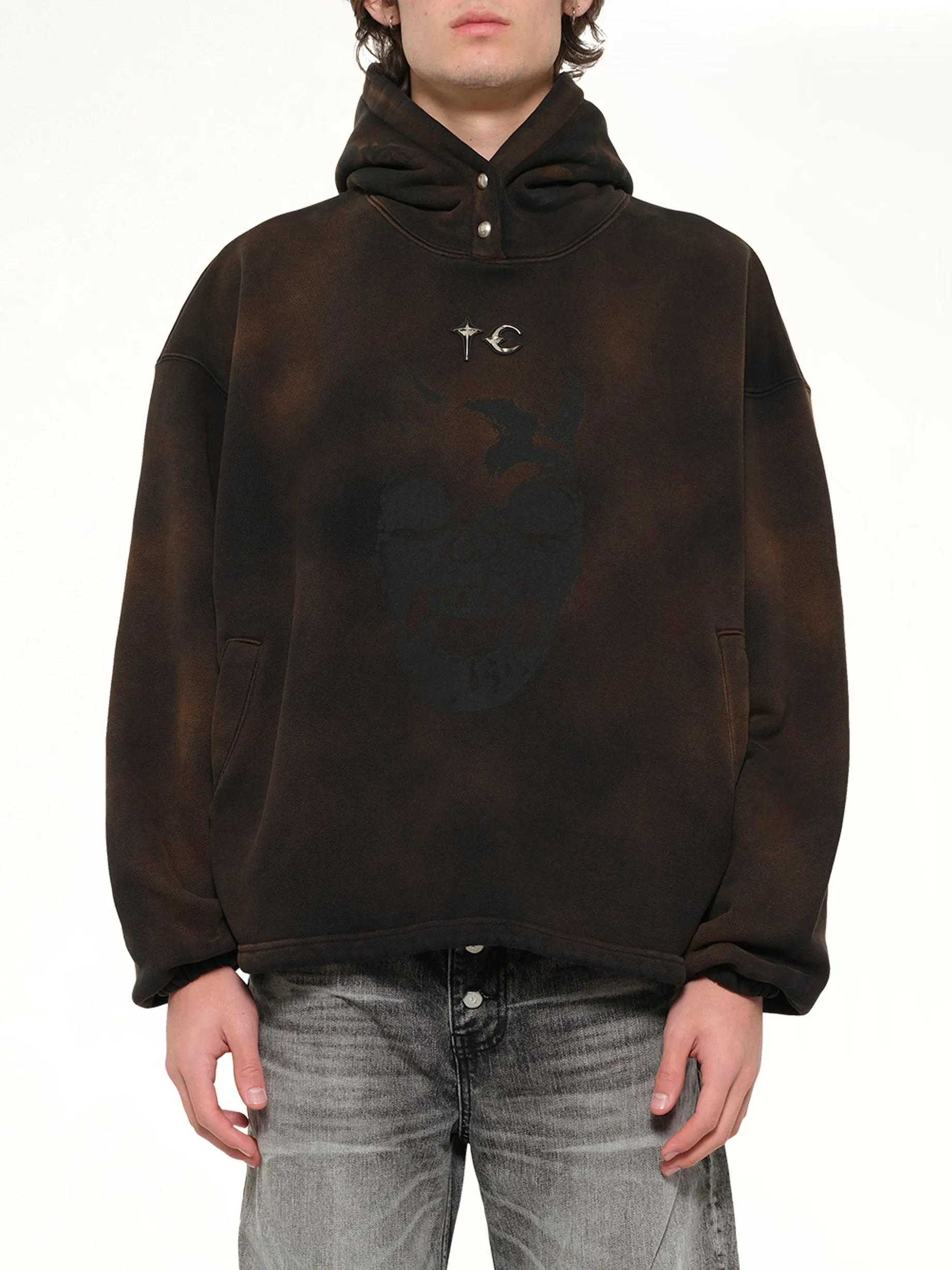 TC Riding Skull Hoodie in Brown sold by MARAIS