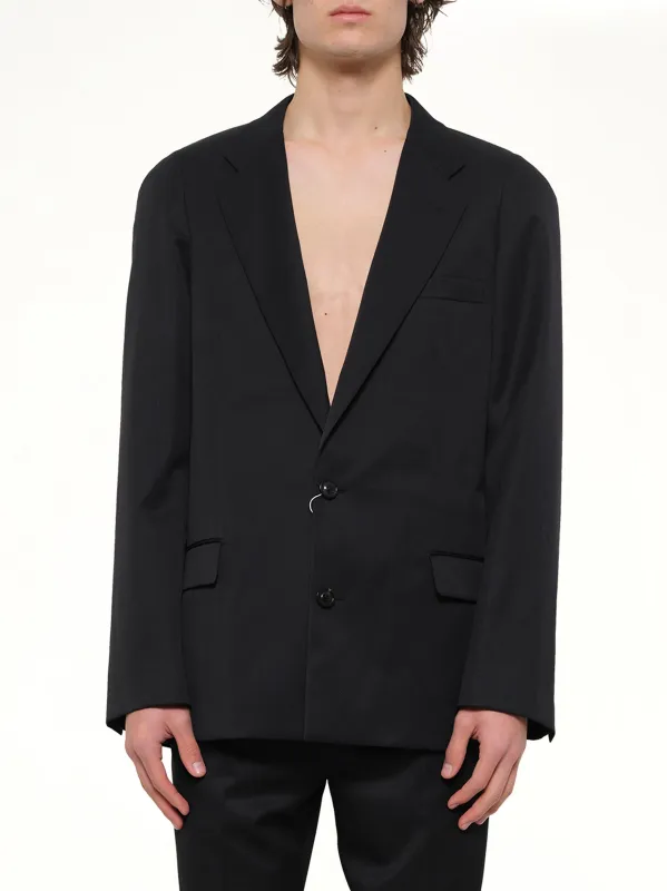 Compact Light Wool Blazer in Black made by Maison Margiela