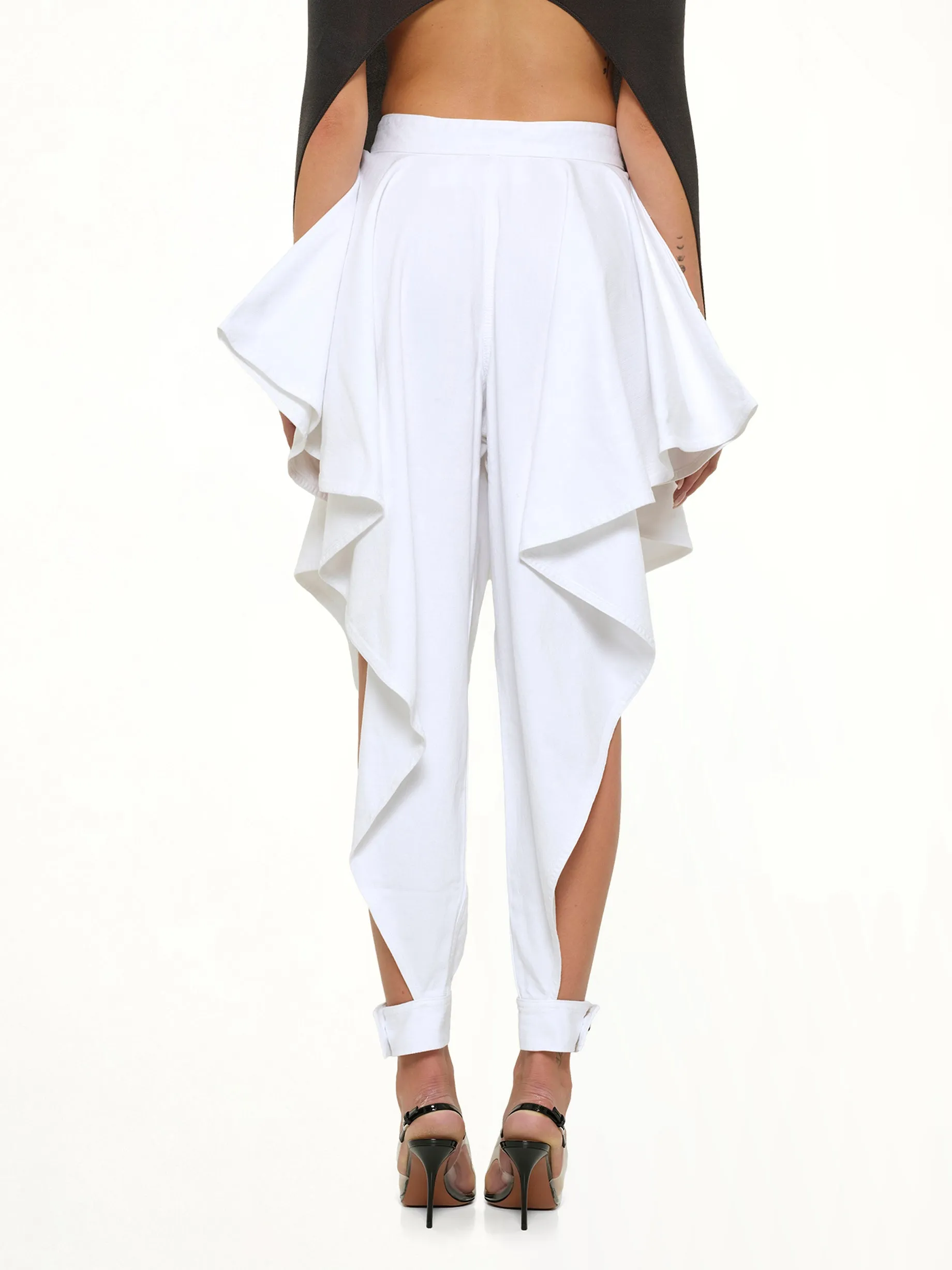 Panelled Pants in White Denim sold by MARAIS product image thumbnail 5