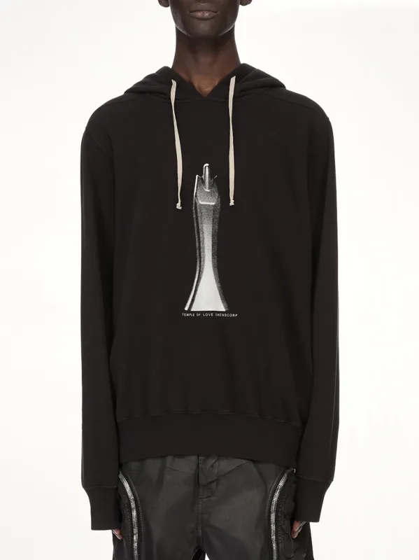 Statue Oversized Hoodie in Black/Milk made by Rick Owens