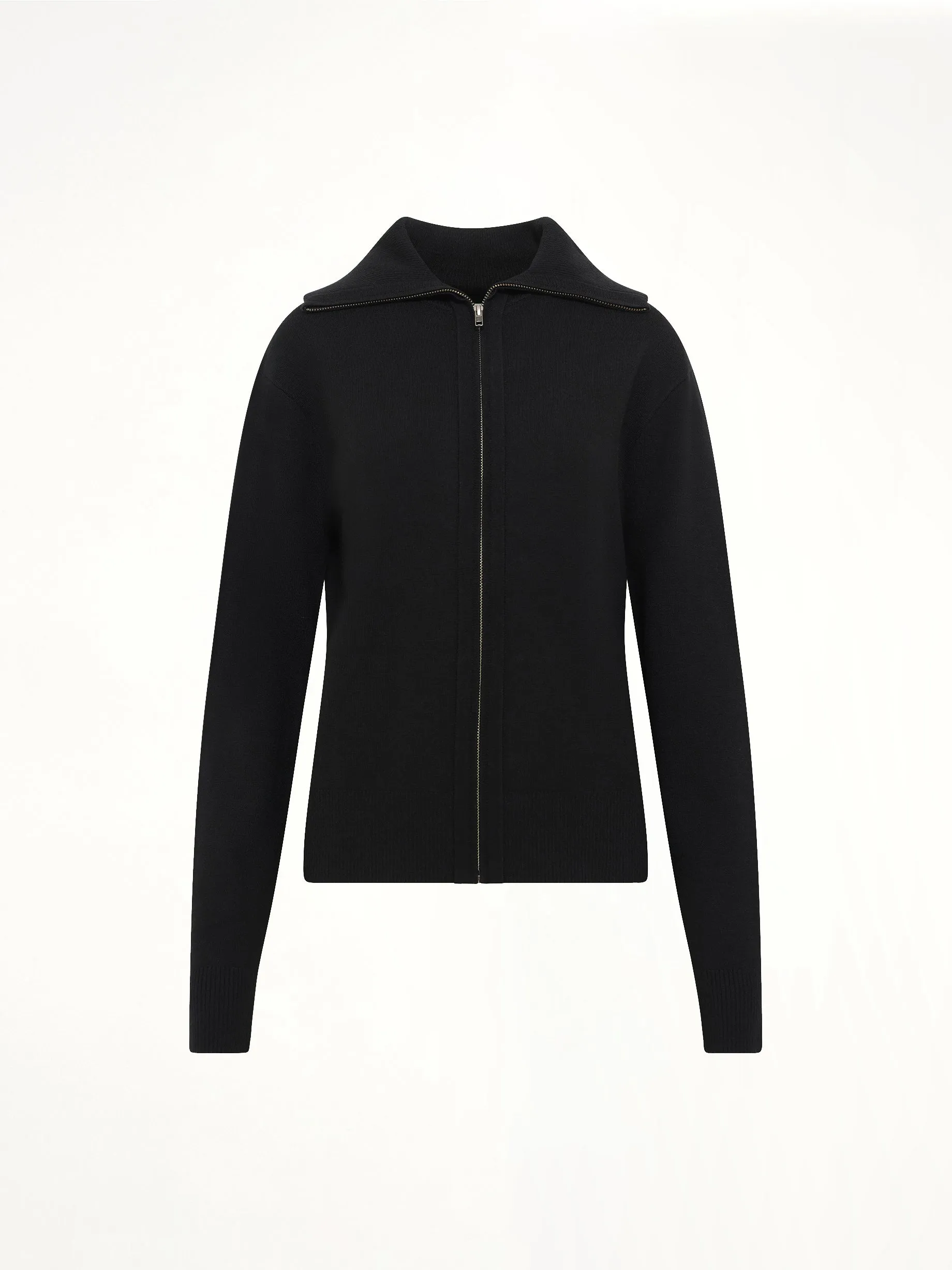 Knit Zip Up Jacket in Black sold by MARAIS product image thumbnail 2
