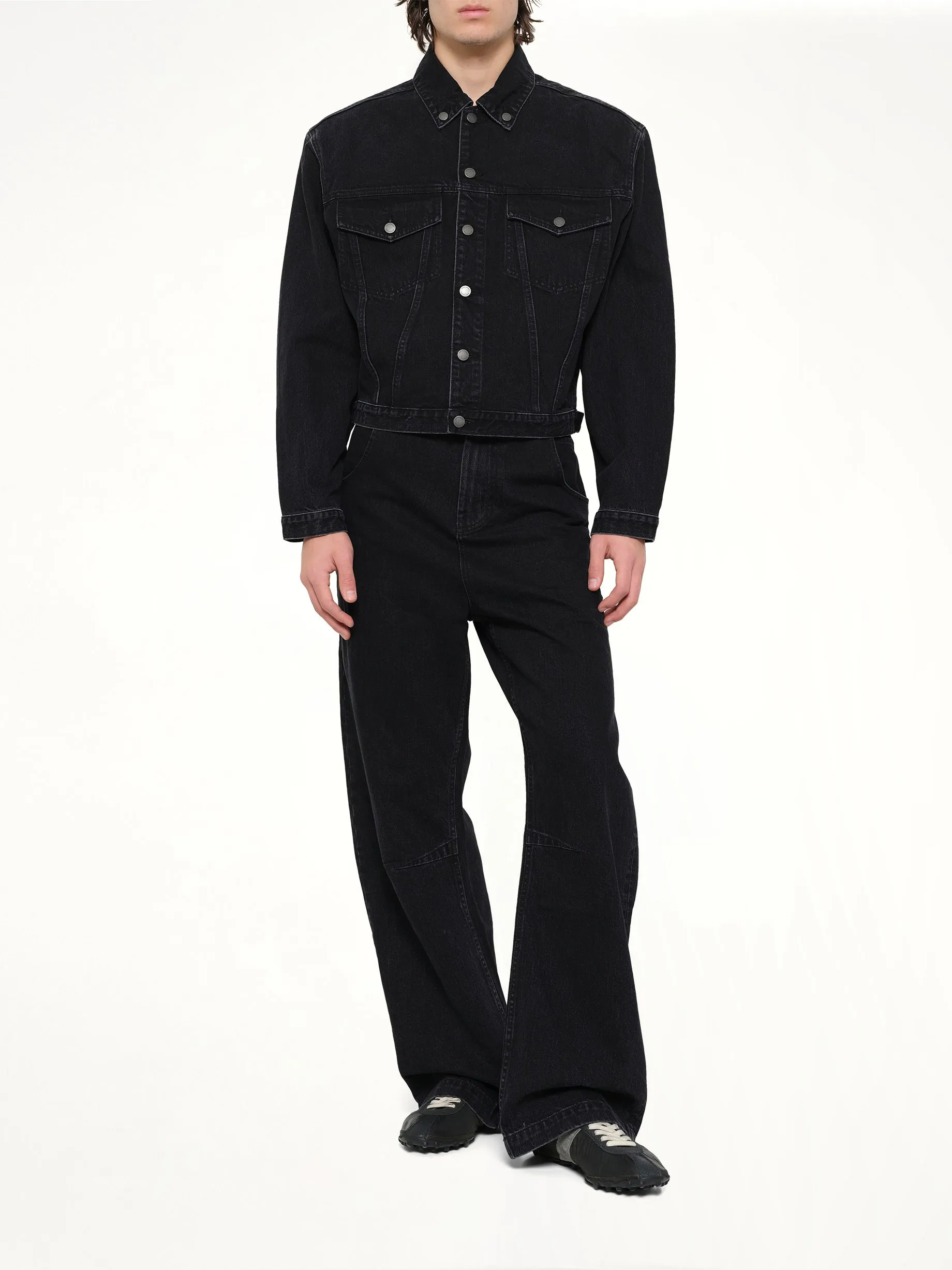 Shrunken Denim Jacket in Magnetite sold by MARAIS product image thumbnail 4