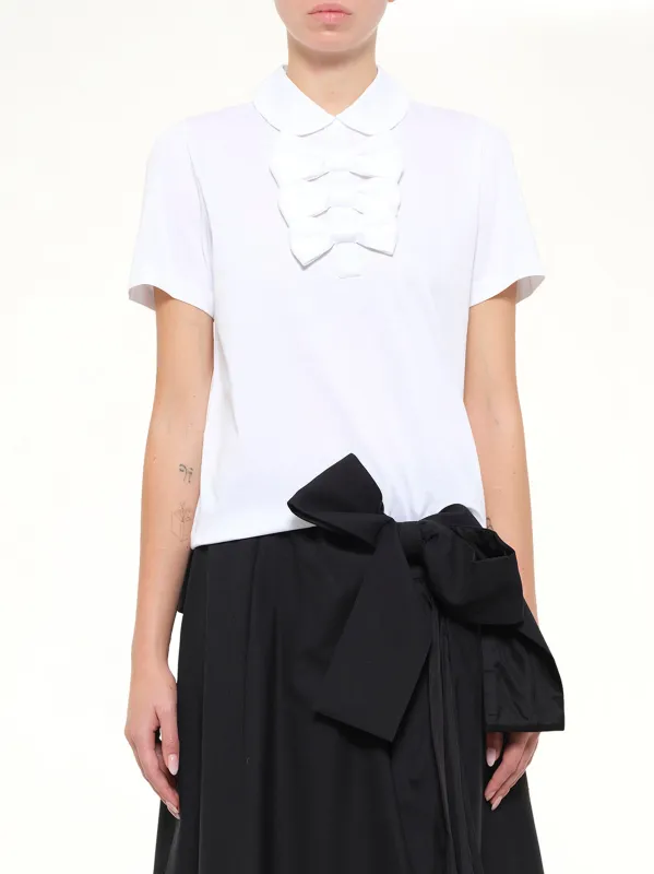Bowtie T-Shirt in White made by noir kei ninomiya