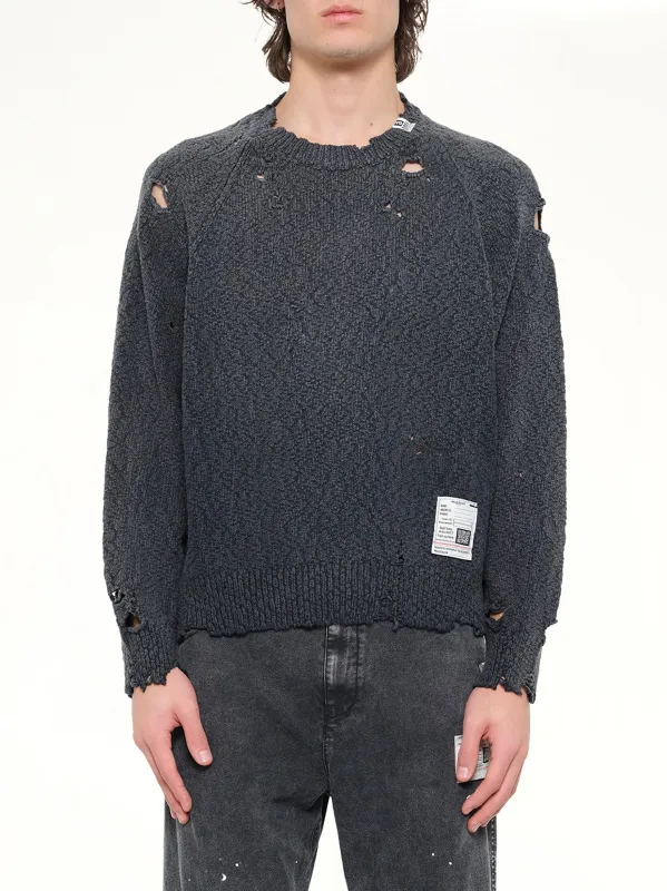 Sun Faded Knit Pullover in Black made by Maison MIHARA YASUHIRO