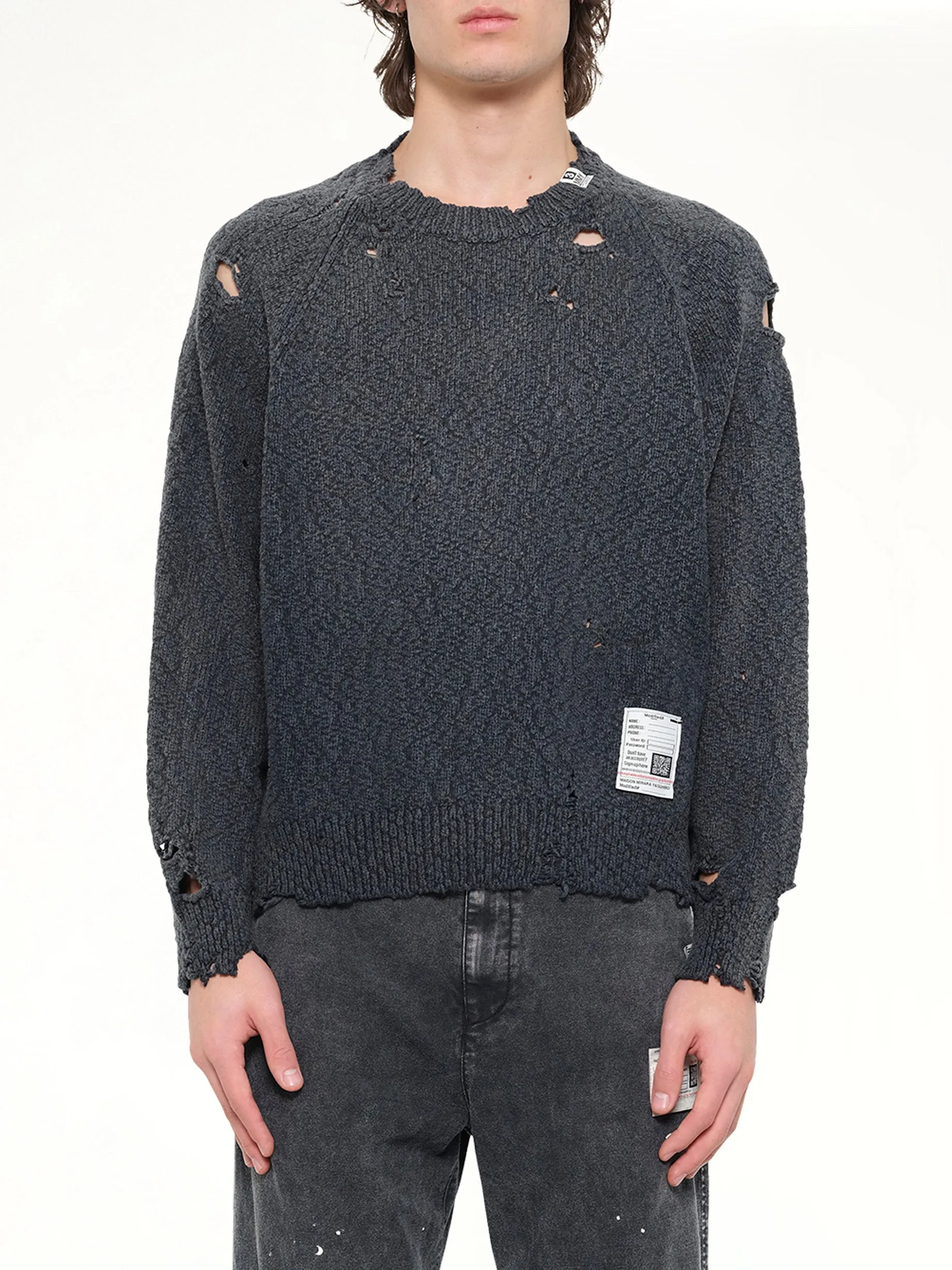 Sun Faded Knit Pullover in Black sold by MARAIS