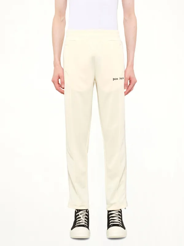 Classic Logo Track Pants in Ivory/Black made by Palm Angels