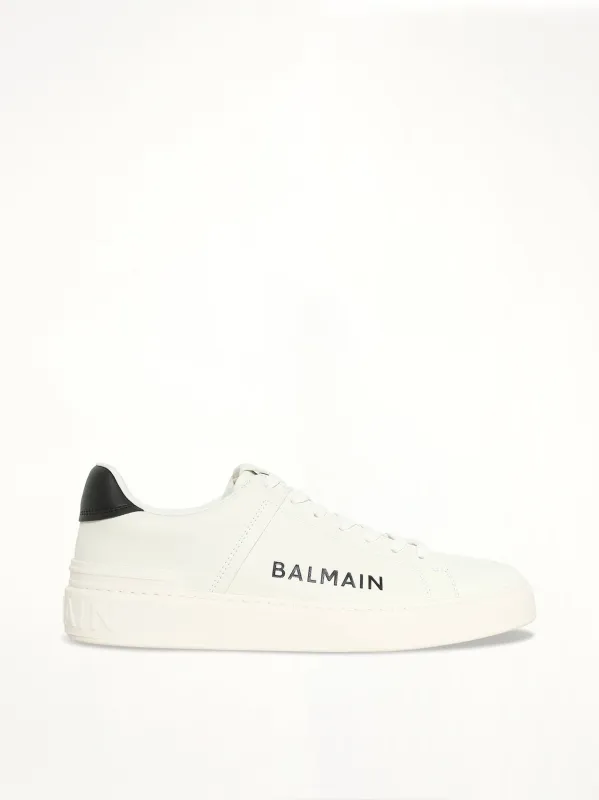 2026 B-Court Printed Balmain Sneaker in White made by Balmain
