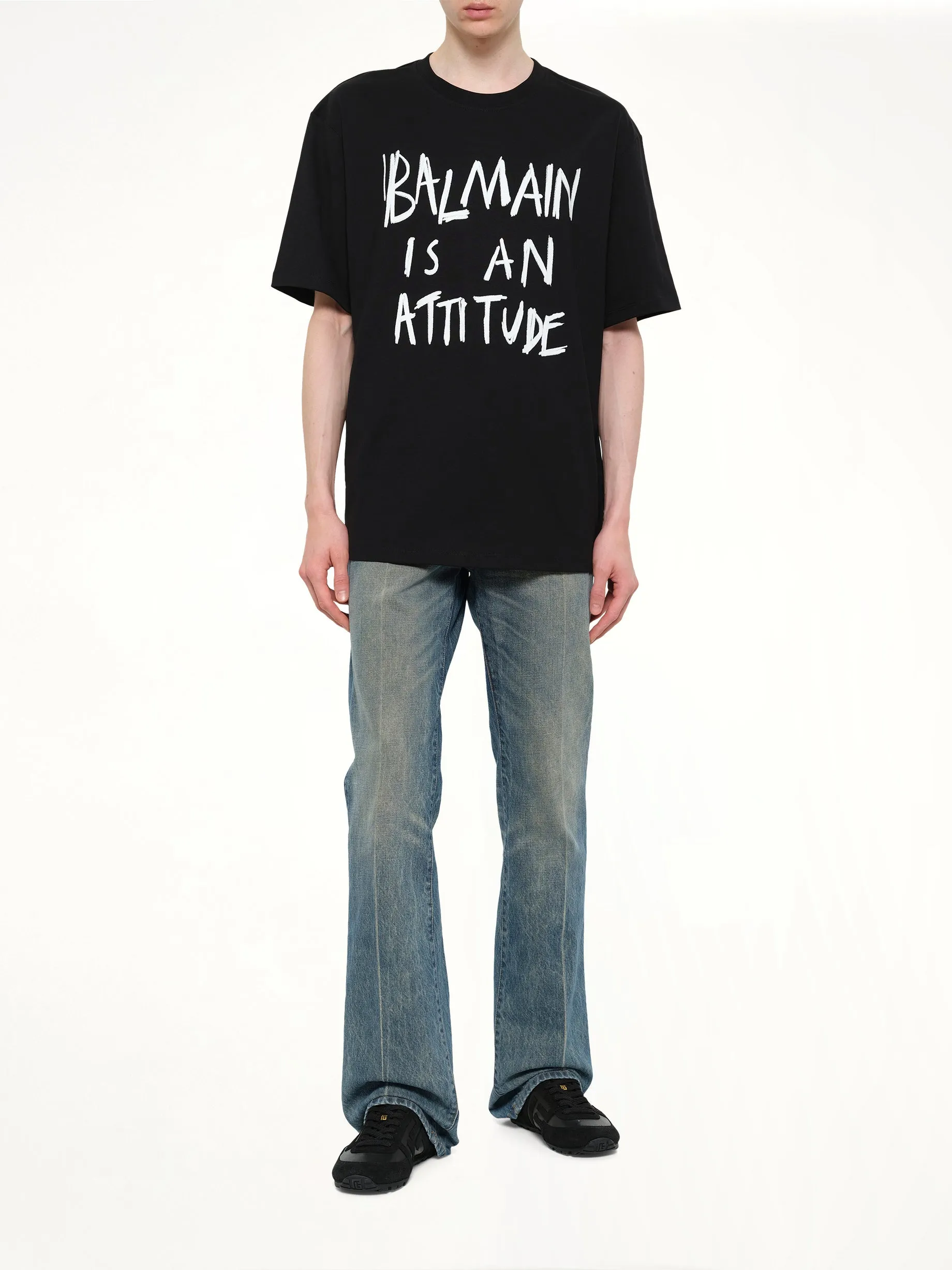 Balmain Attitude T-Shirt Bulky Fit in Black/White sold by MARAIS product image thumbnail 4