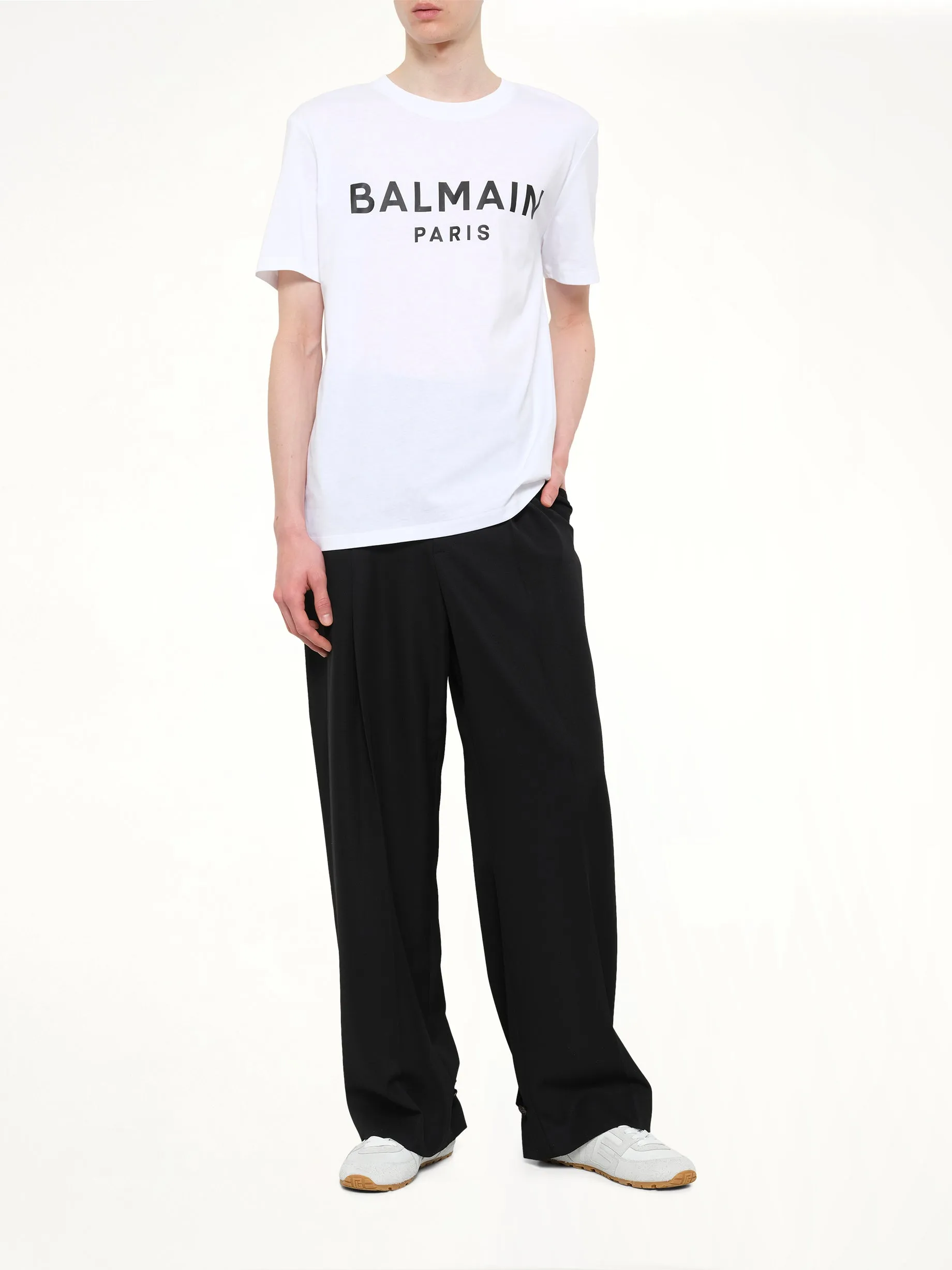 Balmain Print T-Shirt Reg Fit in White/Black sold by MARAIS product image thumbnail 4