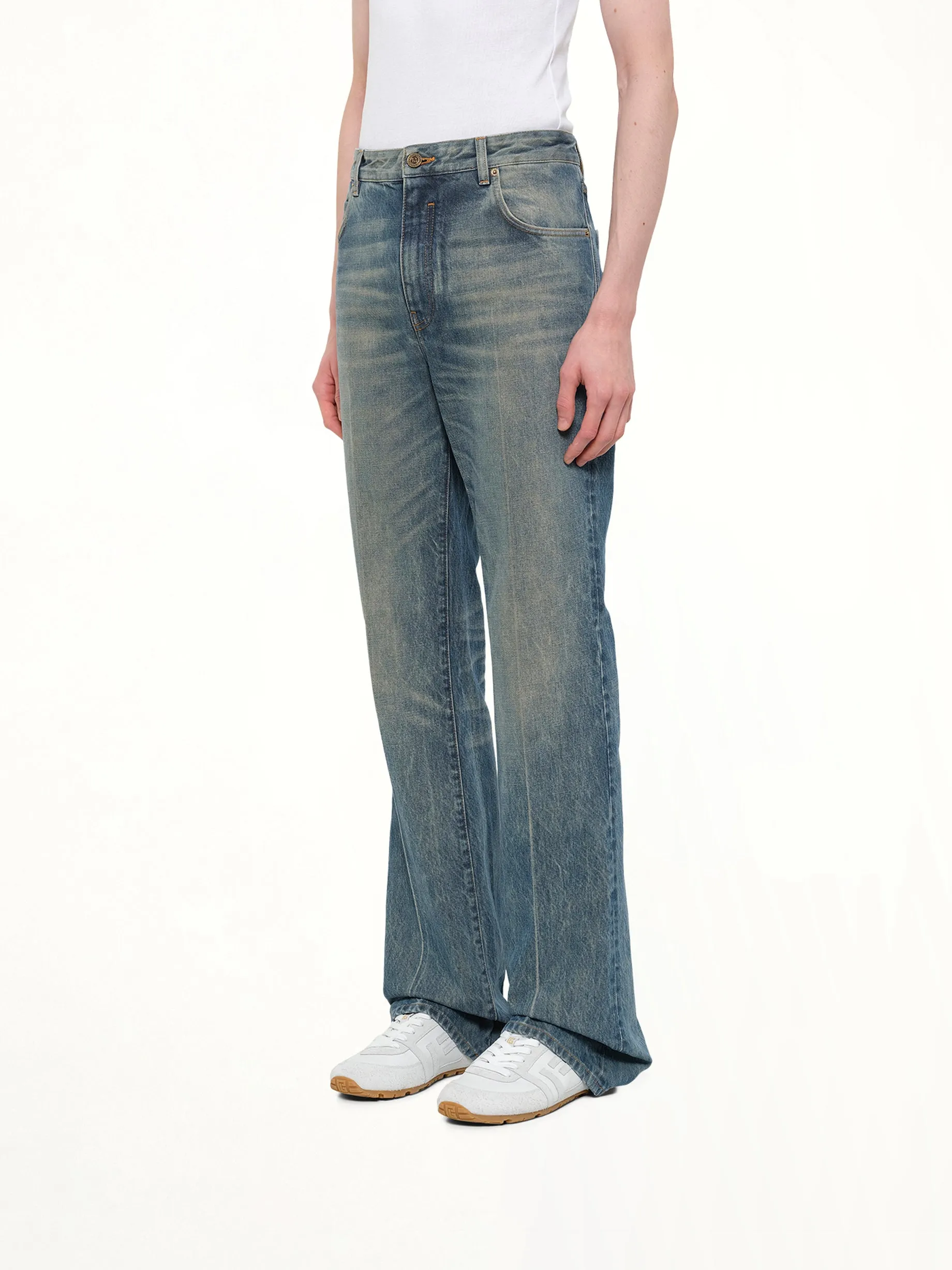 Tube Leg Jeans Vintage Wash in Blue sold by MARAIS product image thumbnail 3