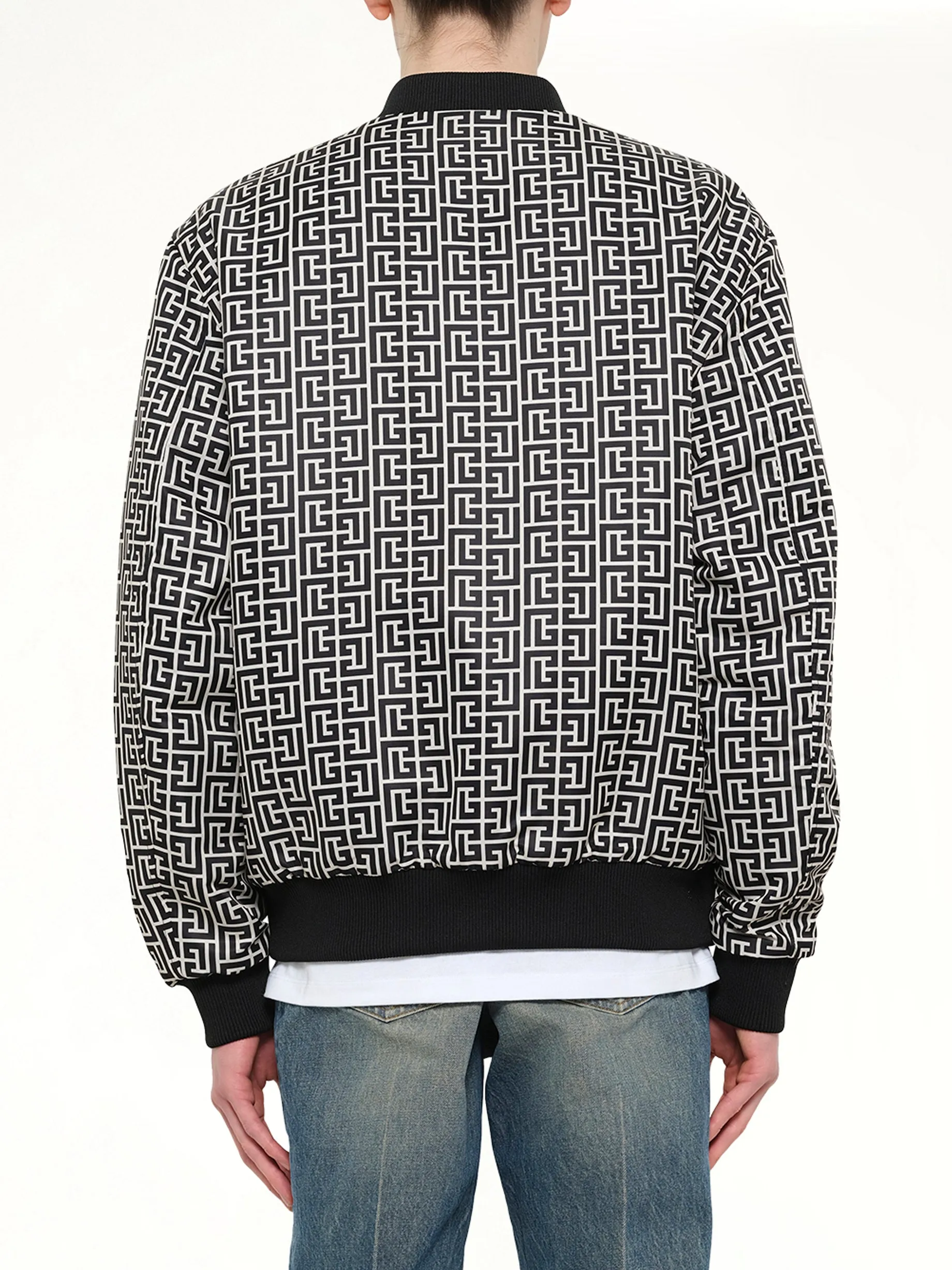 Monogram Nylon/Satin Reversible Bomber in Ivory sold by MARAIS product image thumbnail 5