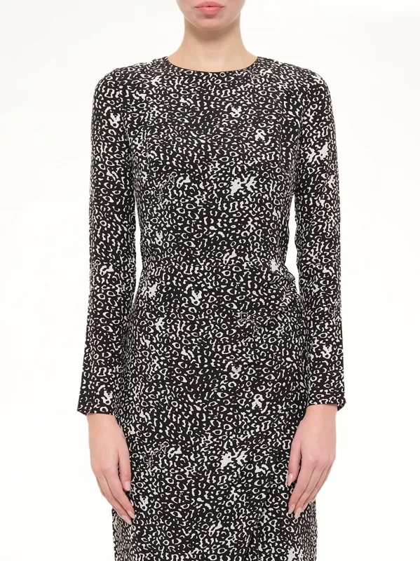 Long Sleeve Dress in Black and White made by Givenchy