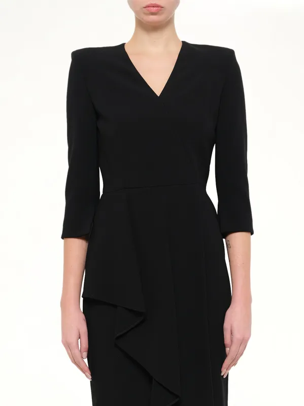 Crepe Dress in Black made by Alexander McQueen