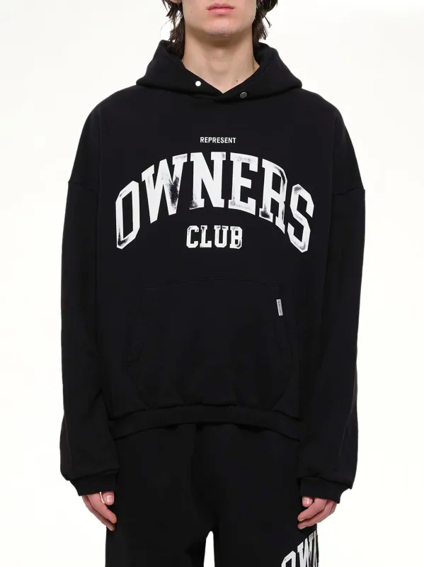 Owners Hoodie in Jet Black made by Represent