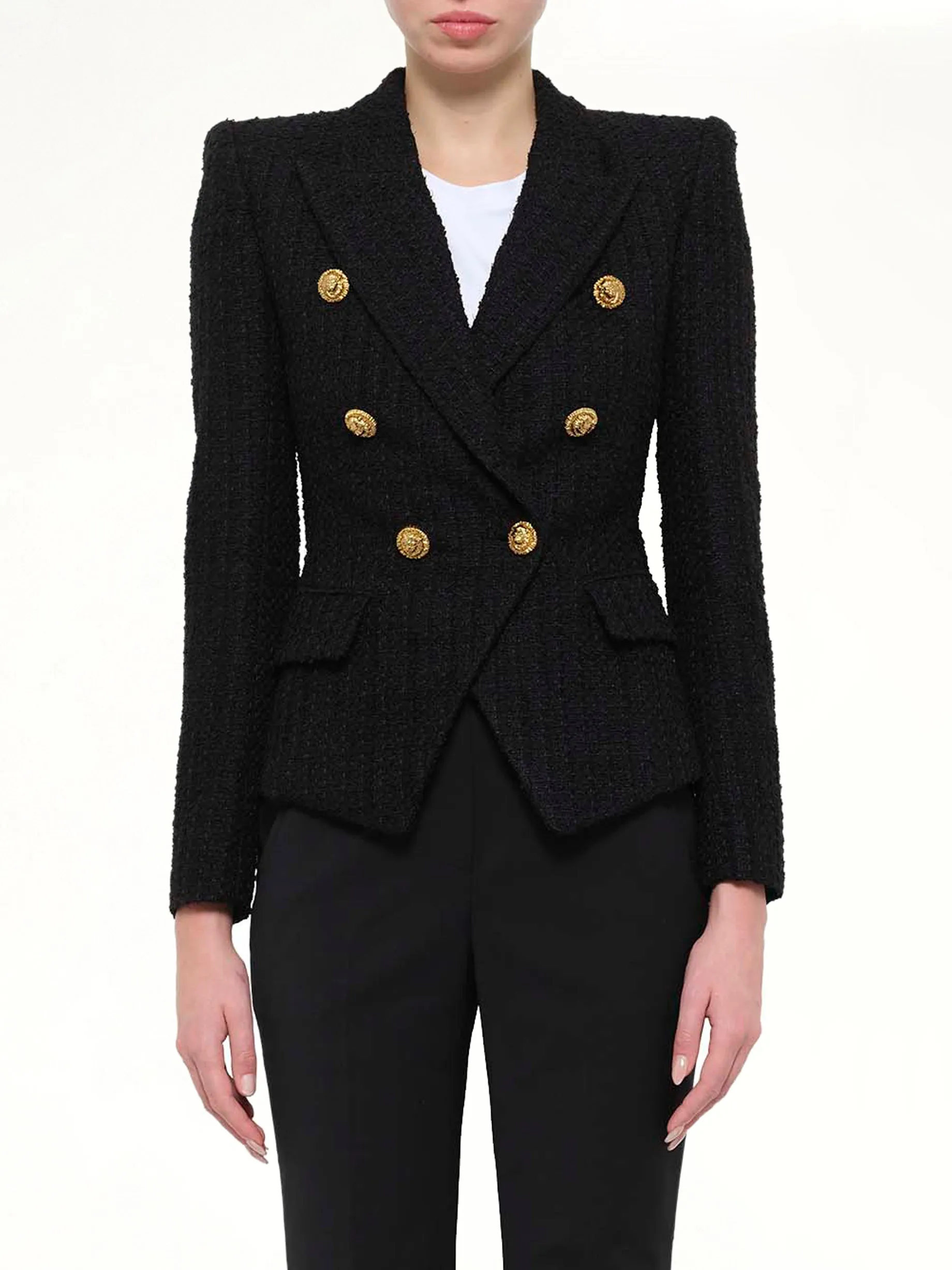 6 BTN Tweed Jacket in Black sold by MARAIS