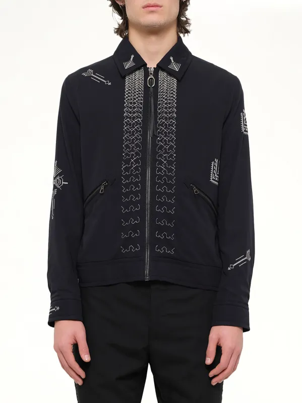 Embroidered Jacket in Blue made by Lanvin