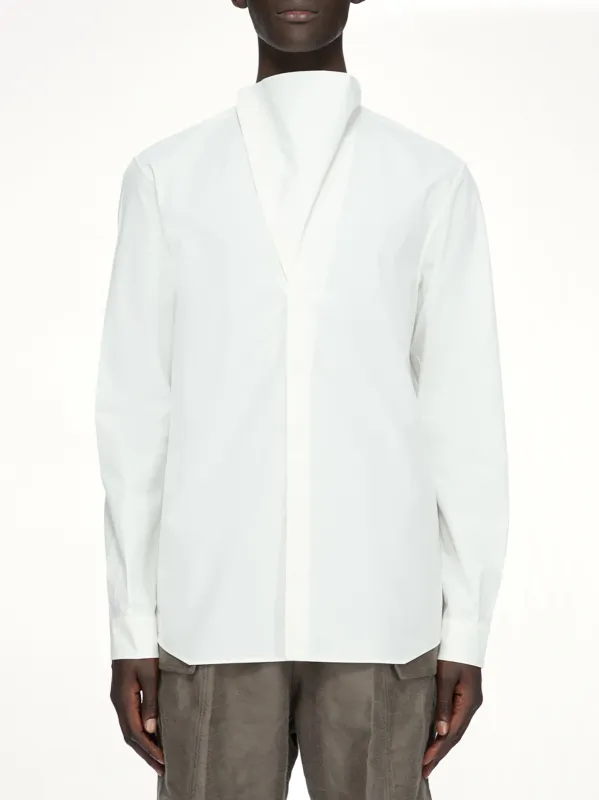 Cotton Poplin Island Shirt in Milk made by Rick Owens