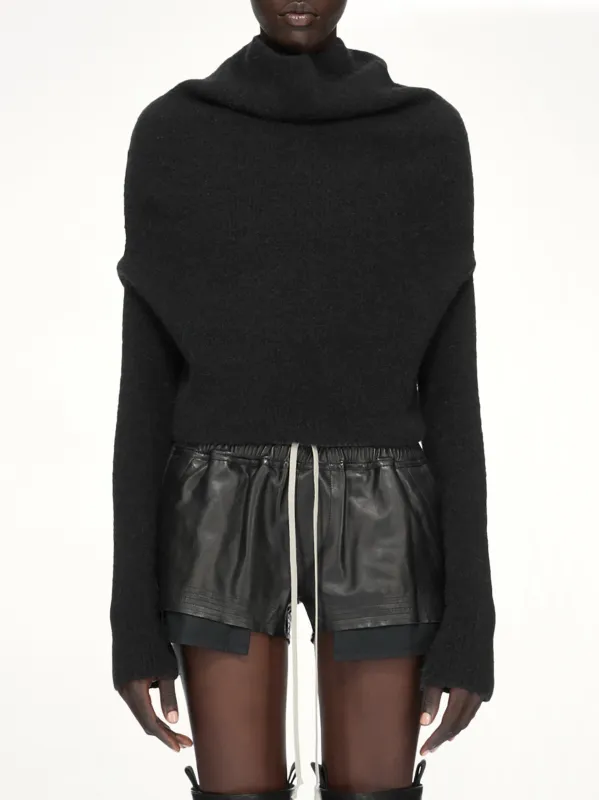 Alpaca Knit LS Cowl in Black made by Rick Owens