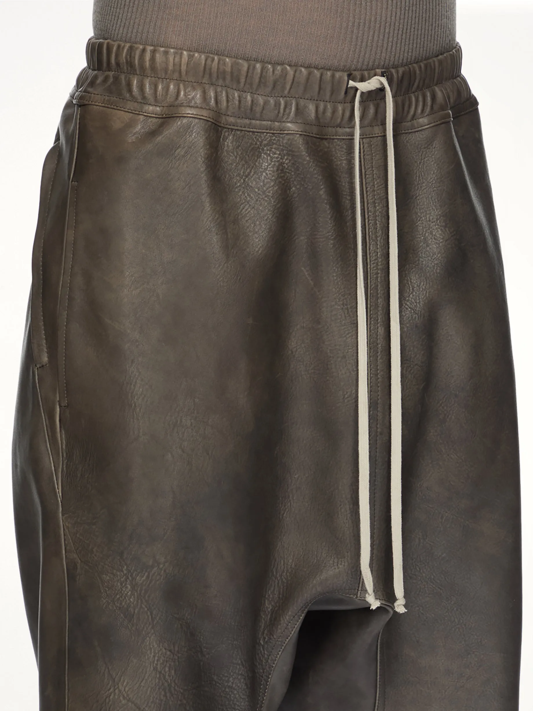 Basket Swingers Leather Shorts in Washed Black sold by MARAIS product image thumbnail 5