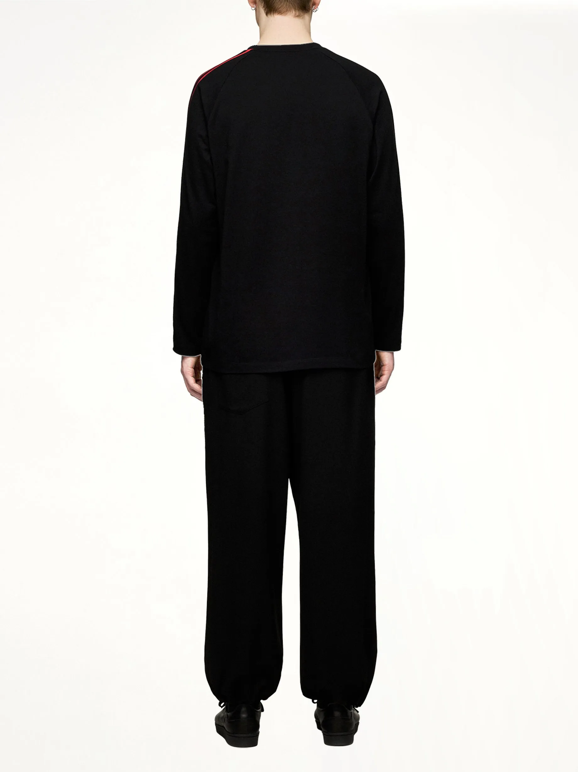 Gradient 3 Stripe LS T-Shirt in Black/Red sold by MARAIS product image thumbnail 5