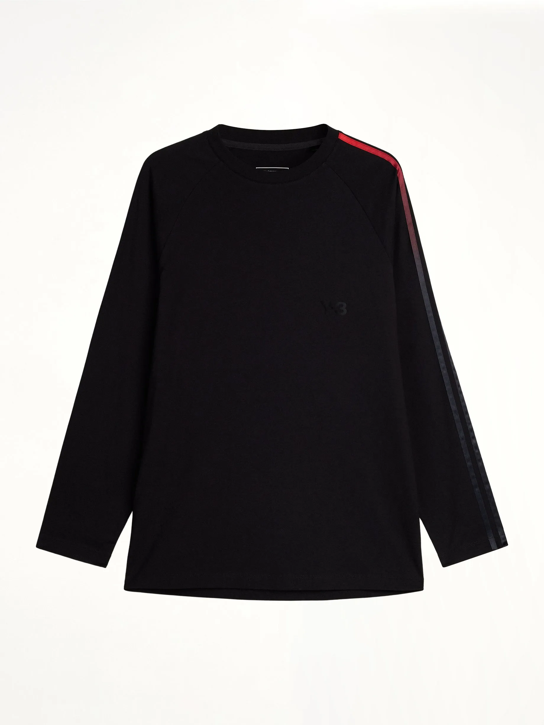 Gradient 3 Stripe LS T-Shirt in Black/Red sold by MARAIS product image thumbnail 2
