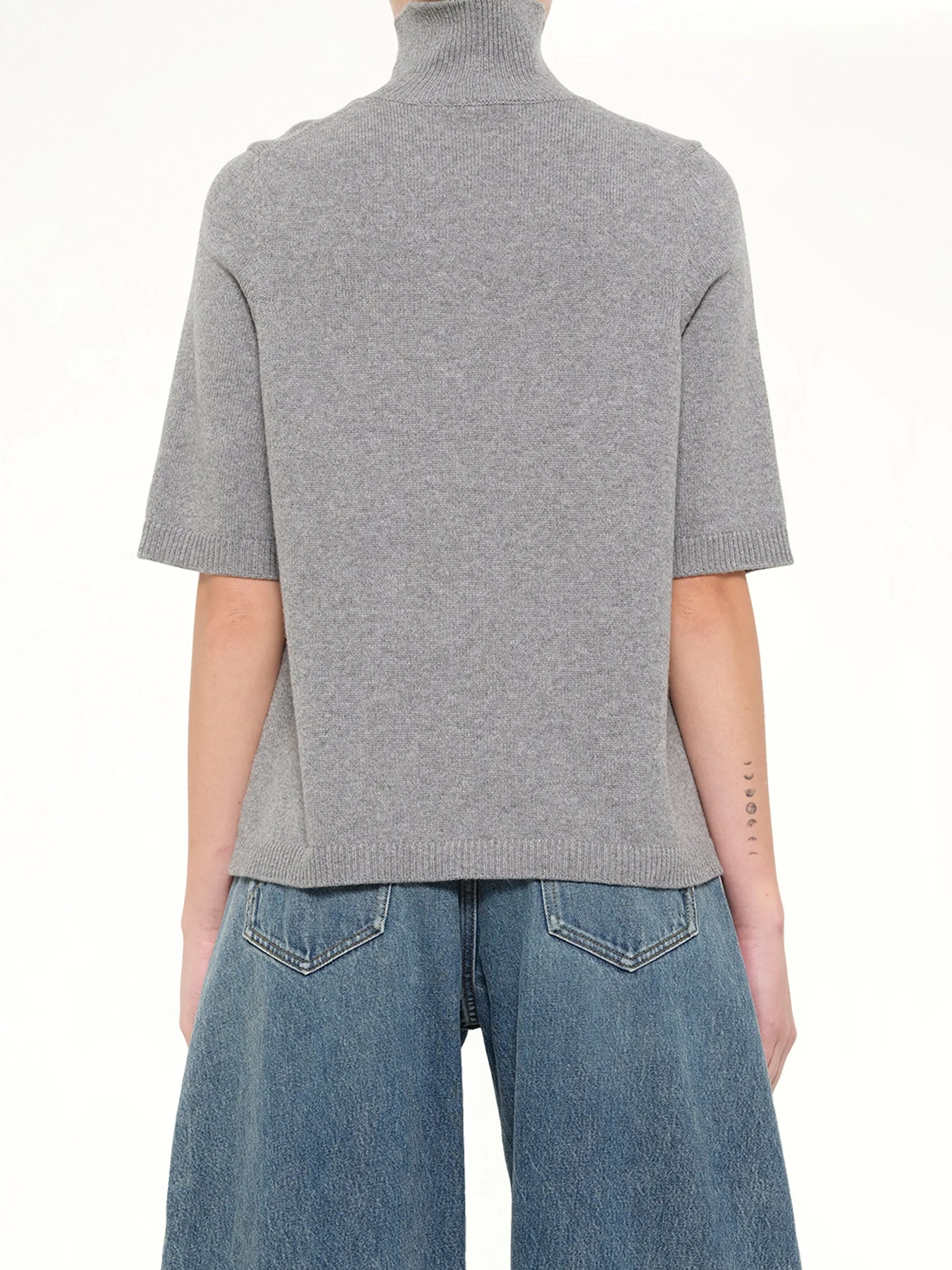 Light Cashmere Highneck Jumper in Heather Grey sold by MARAIS product image thumbnail 5