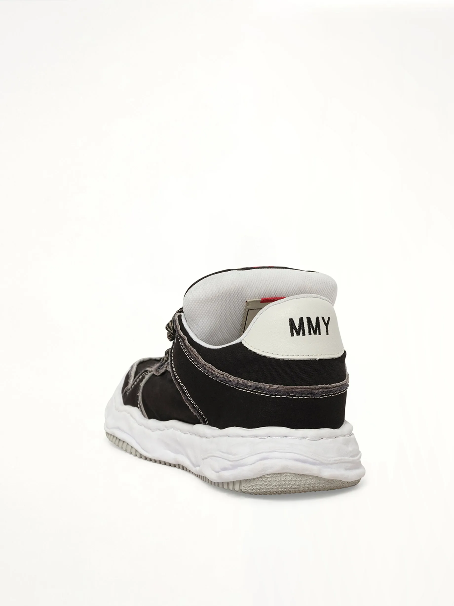 Wayne Puffer Patterned Lace Low Top Sneakers in Black sold by MARAIS product image thumbnail 3