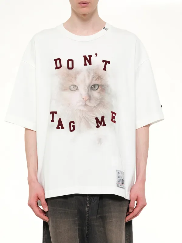 Cat Printed T-Shirt in White made by Maison MIHARA YASUHIRO