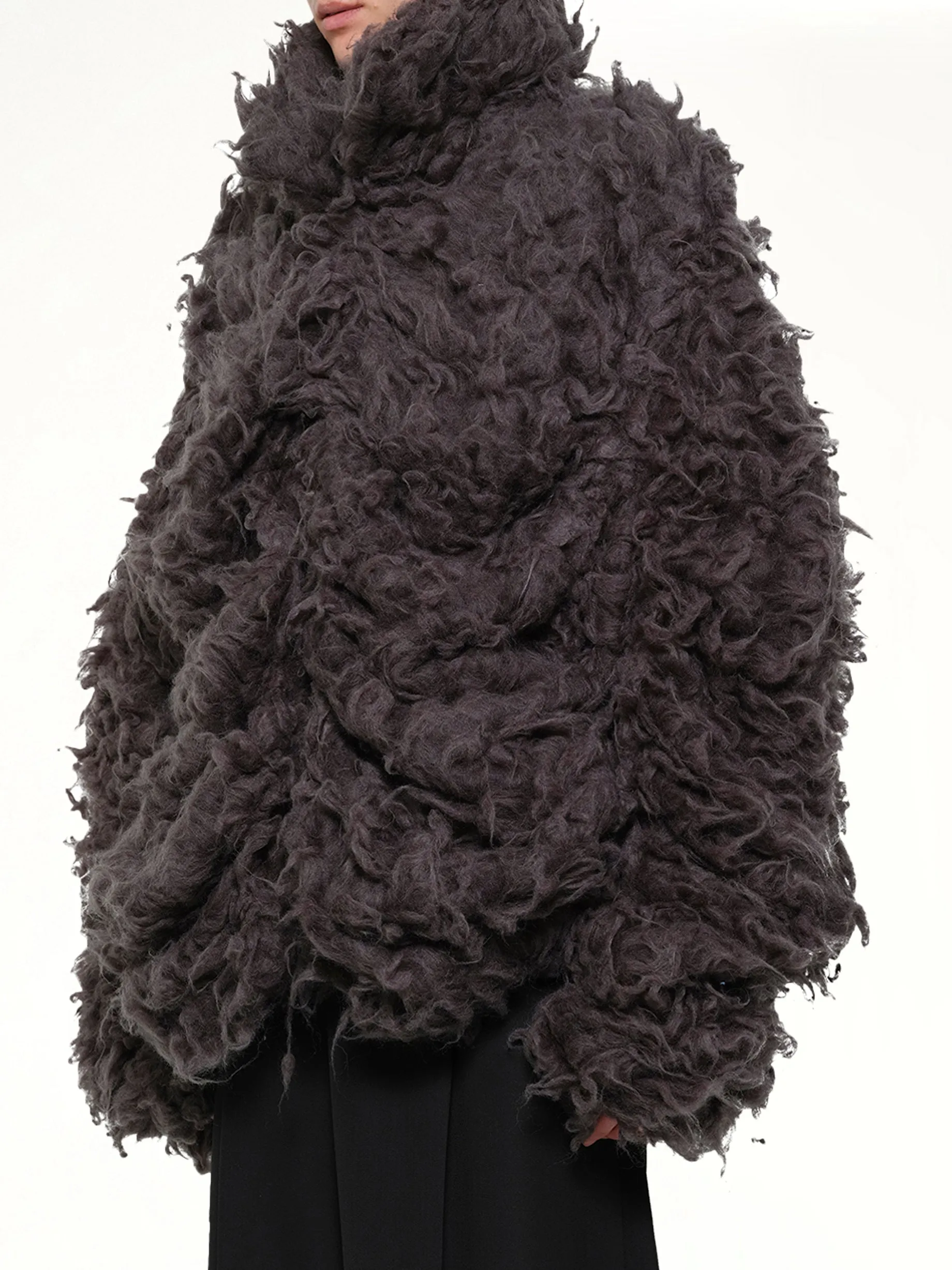 Smoke Fur Jacket in Black sold by MARAIS product image thumbnail 3