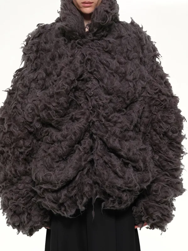 Smoke Fur Jacket in Black made by Doublet